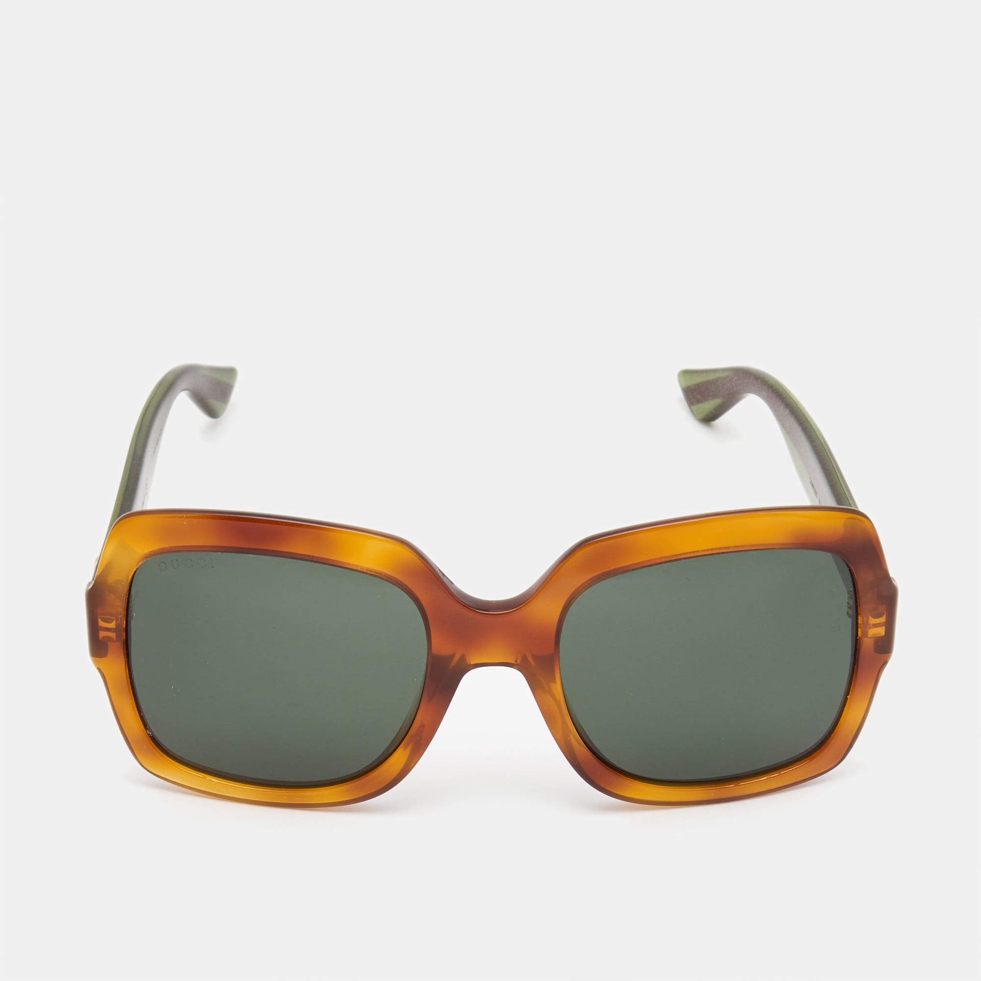 Gucci Brown/Green GG0036S Interlocking G Square Sunglasses