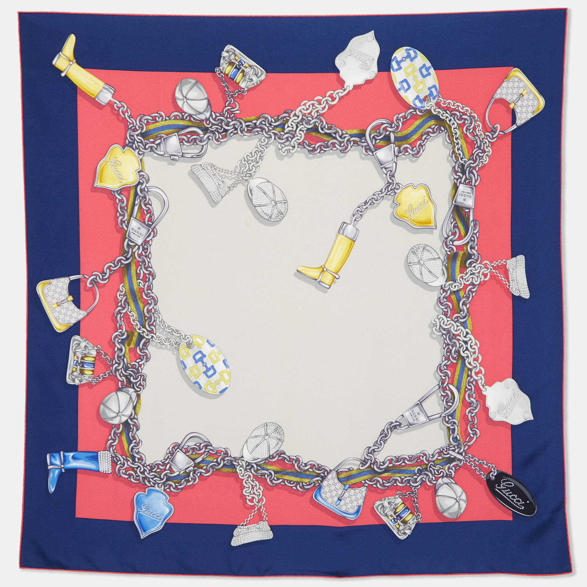 Gucci Multicolor Printed Silk Square Scarf