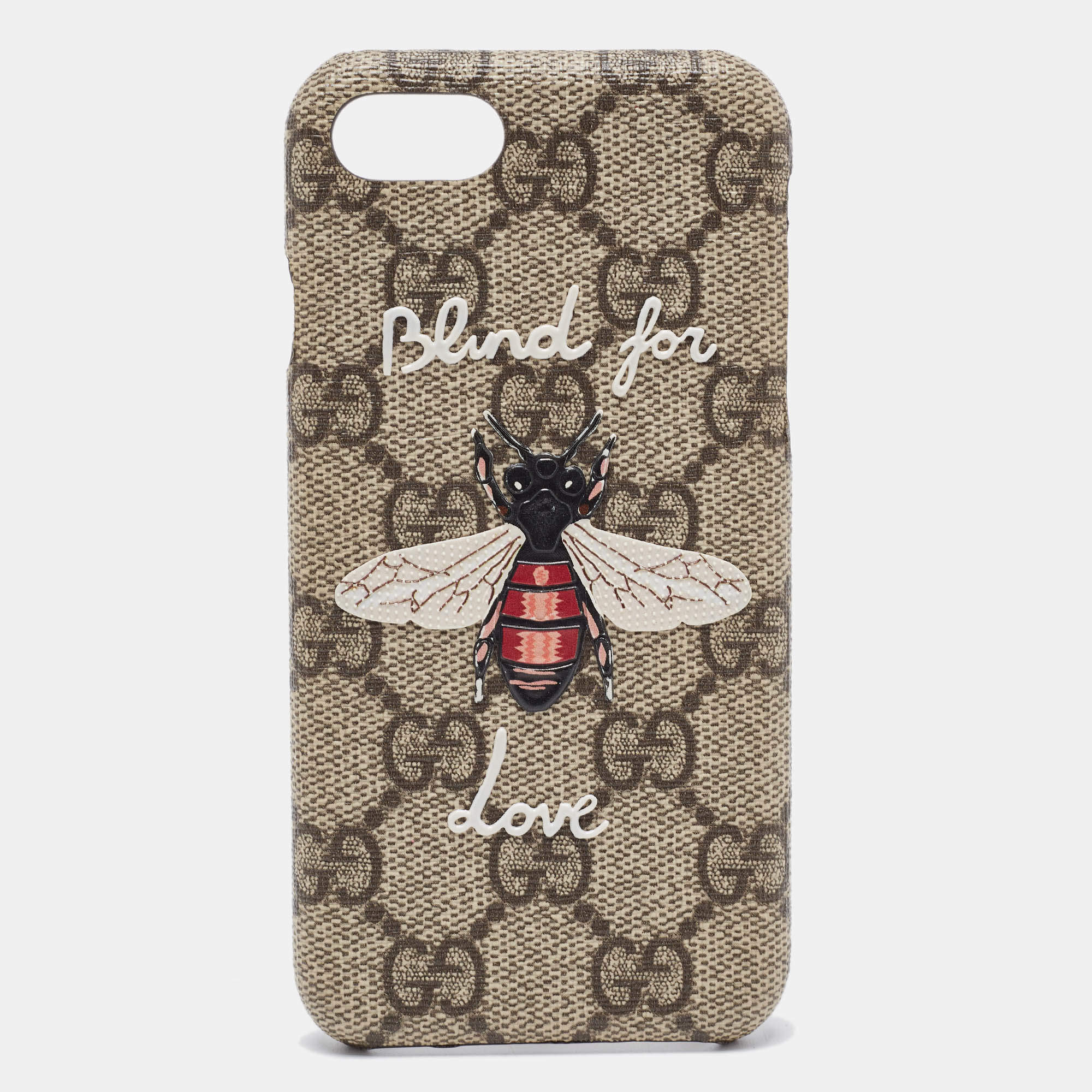 Gucci Beige GG Supreme Canvas Blind For Love iPhone 7 Case
