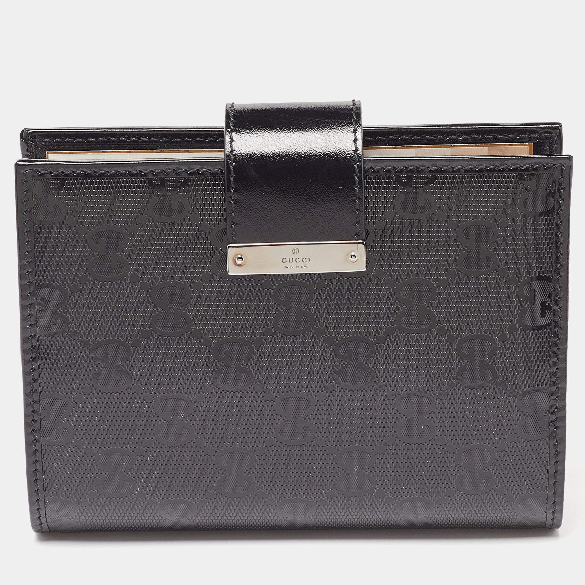 Pre Owned Gucci Black GG Imprime Coated Canvas Agenda Planner