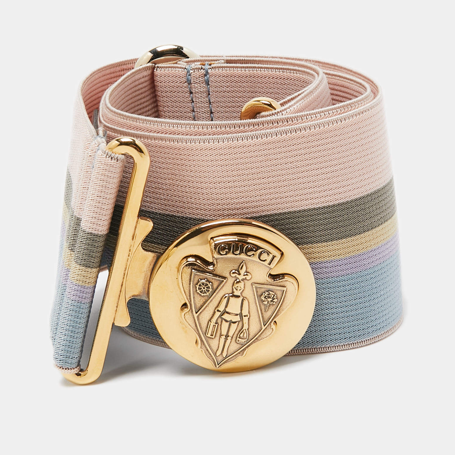 Gucci Multicolor Elastic Web Hysteria Adjustable Belt 70CM