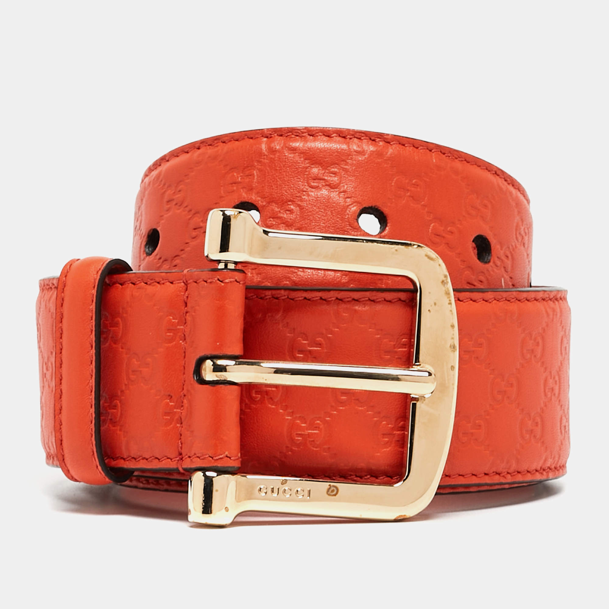 Orange 2025 gucci belt