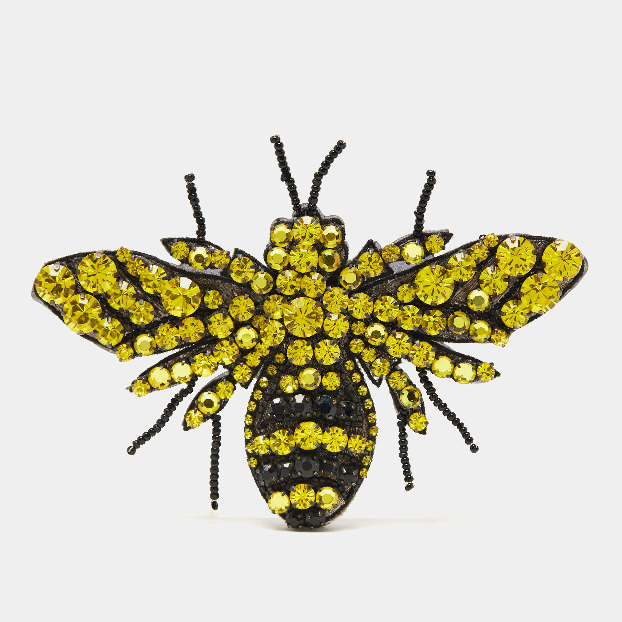 Gucci Bee Crystal Resin Two Tone Brooch