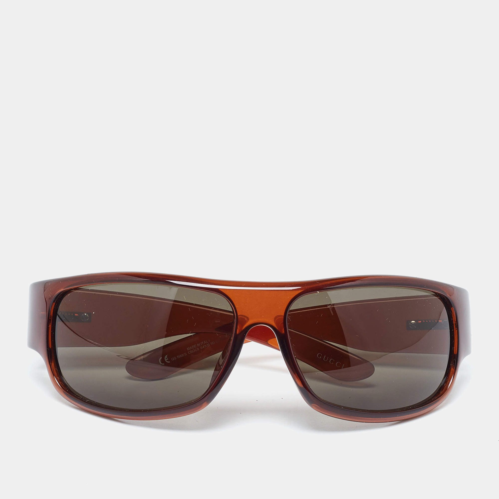 Gucci Brown/Grey GG1568/S Rectangle Wrap Sunglasses