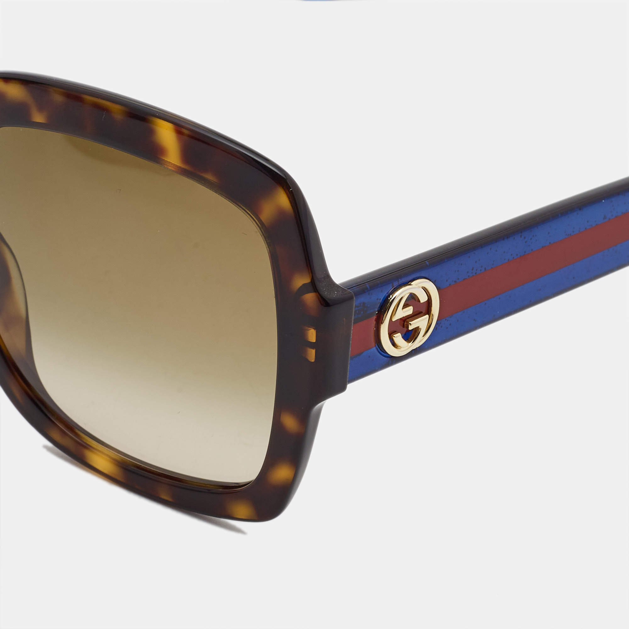 Gucci Brown Tortoise Gradient GG0036S Interlocking G Square Sunglasses Gucci TLC