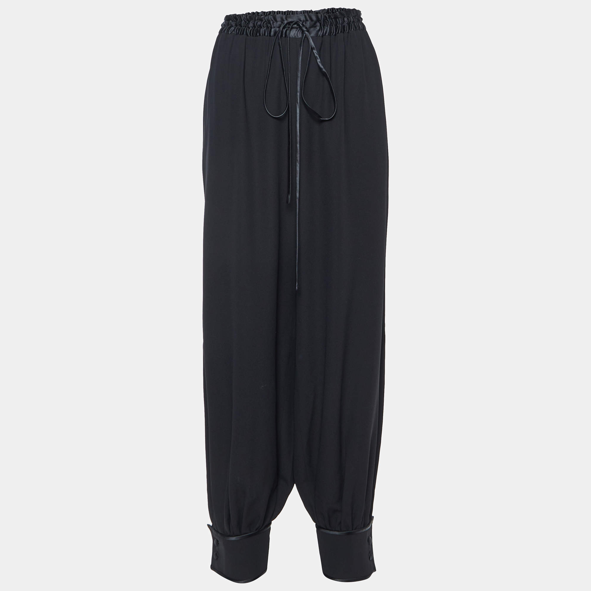 Gucci Black Silk Blend Loose Fit Trousers M