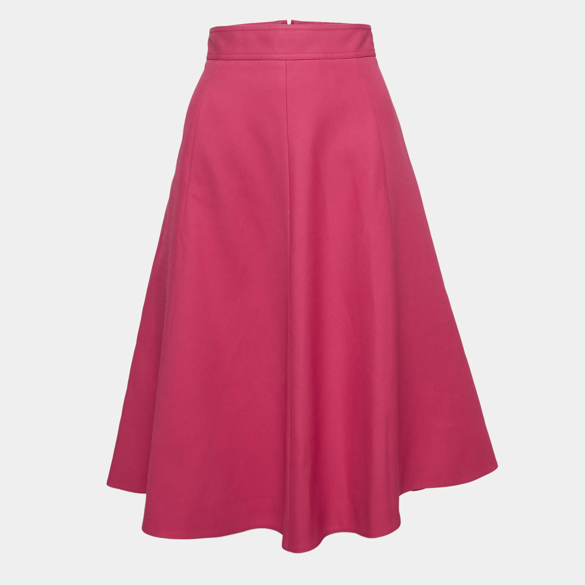Gucci Pink Silk & Wool Midi Skirt XS