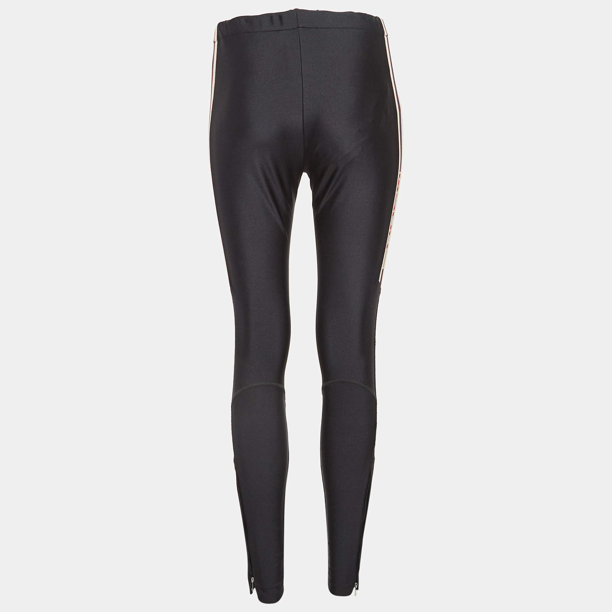 Gucci Black Side Stripe Jersey Leggings S