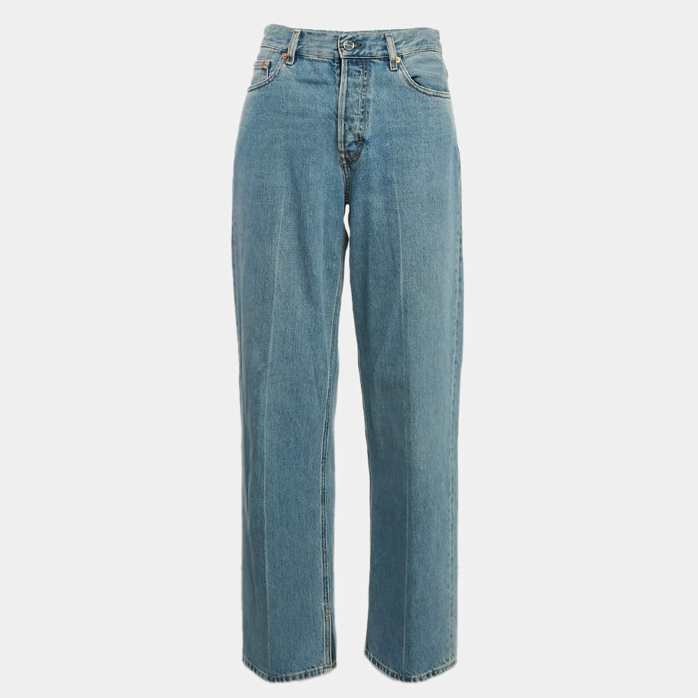 Gucci Blue Distressed Denim Low Rise Jeans L Waist 31"