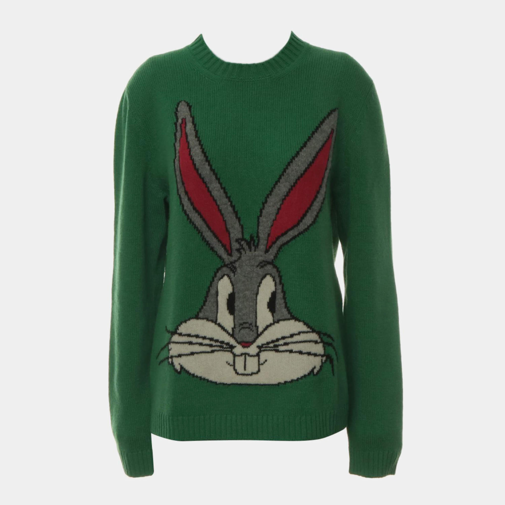 Gucci Green Wool, Polyester Bugs Bunny Sweaters S