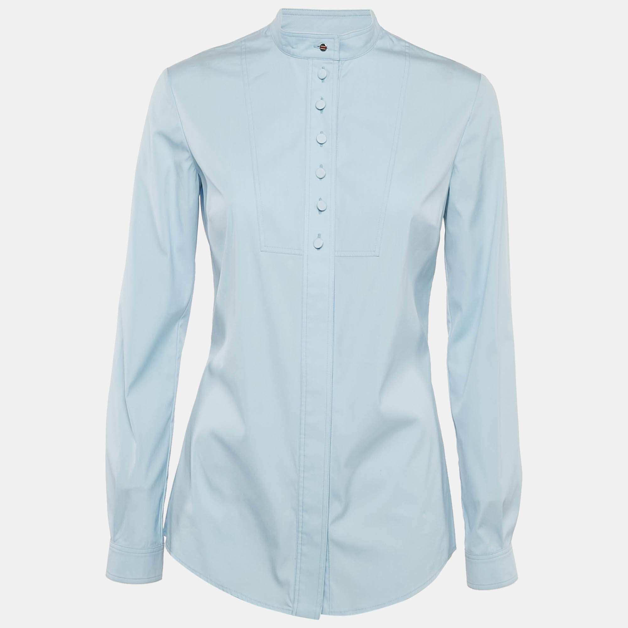 مملوكة مسبقًا Gucci Equestrian Blue Cotton Button Front Shirt M
