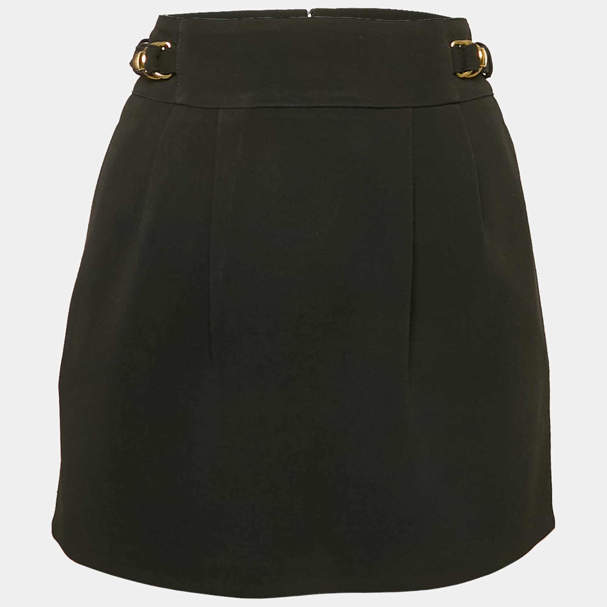 Gucci Black Crepe Mini Skirt S