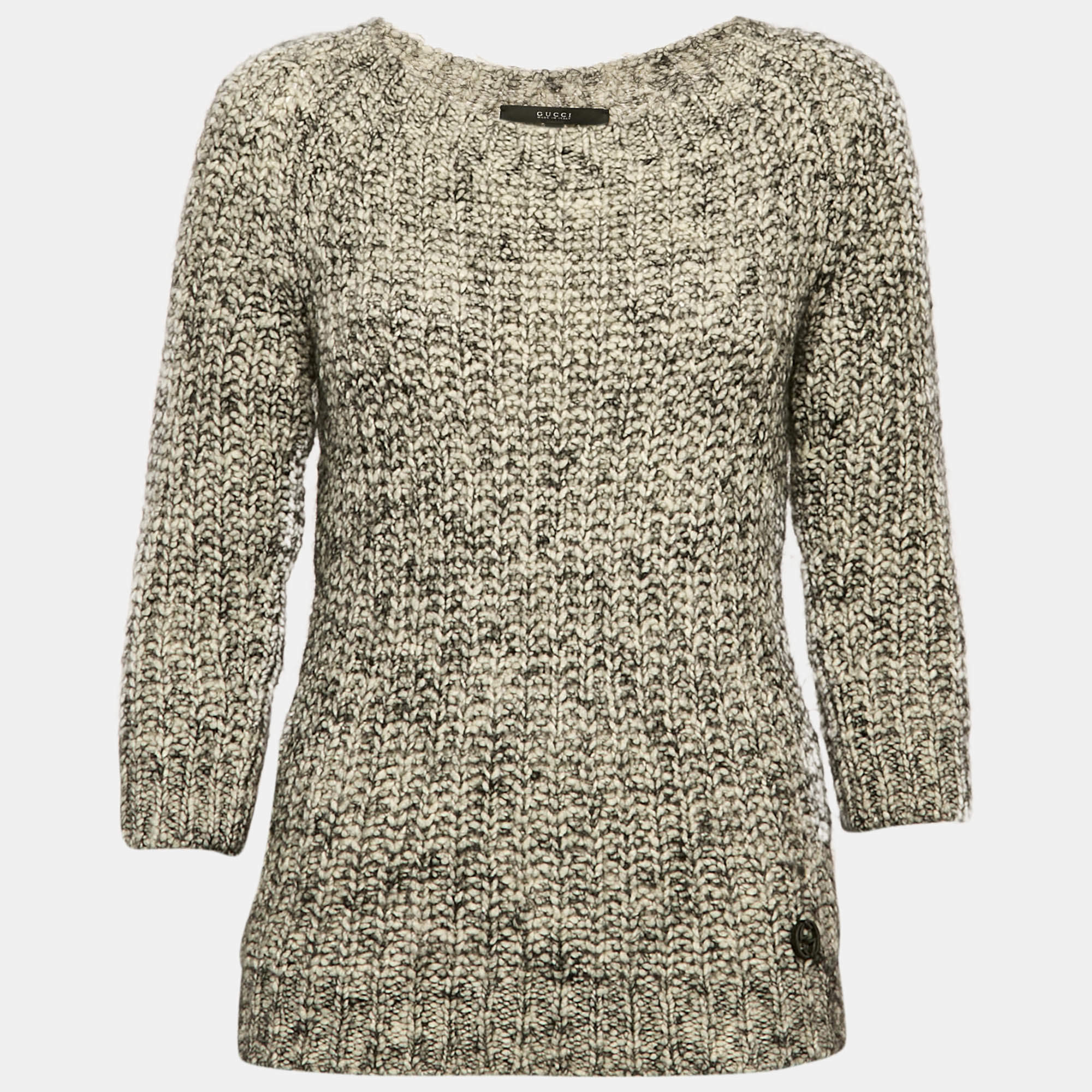 Gucci Grey Wool Blend Round Neck Sweater S