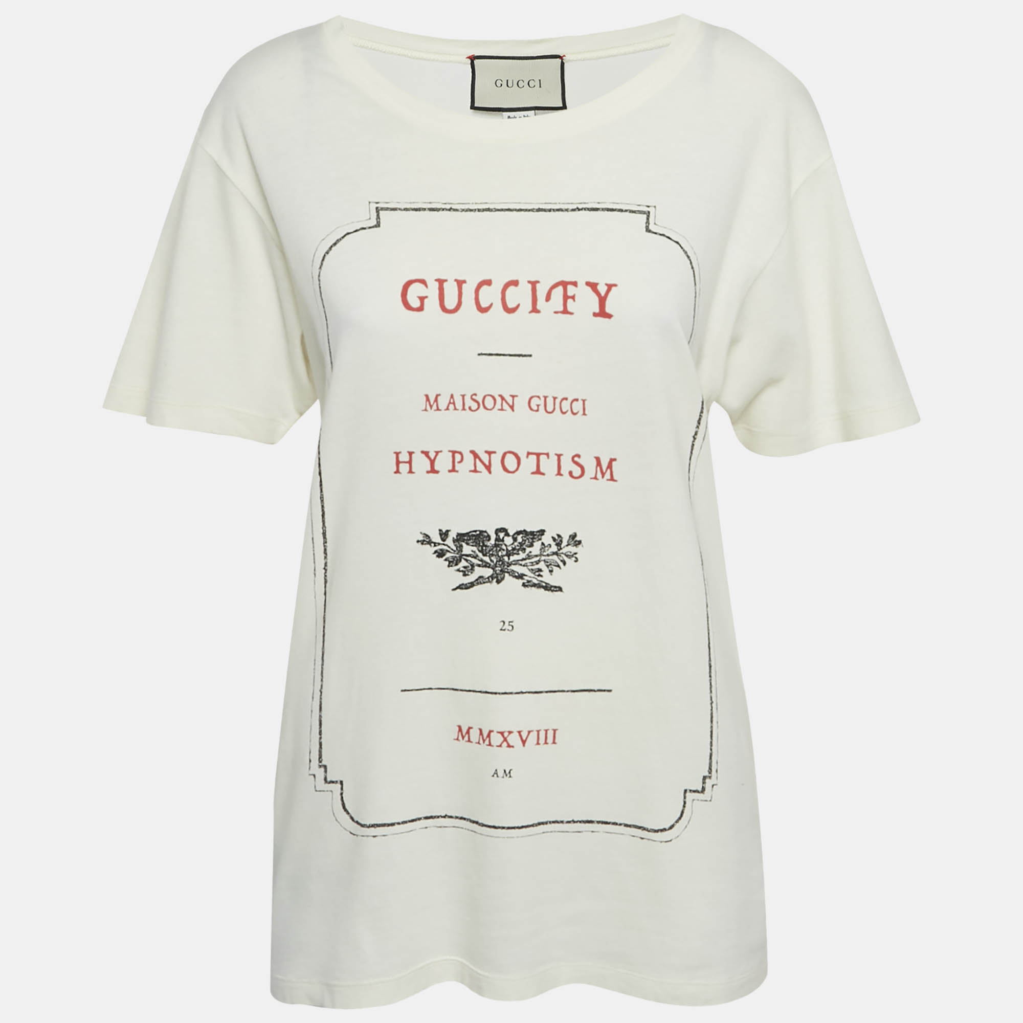 Gucci Cream Hypnotism Print Jersey T-Shirt XS