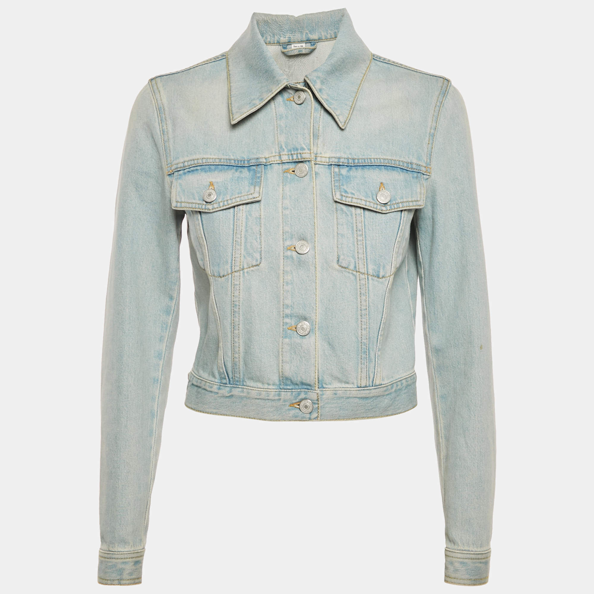 مملوكة مسبقًا Gucci Blue Jaguar Embroidered Denim Jacket S