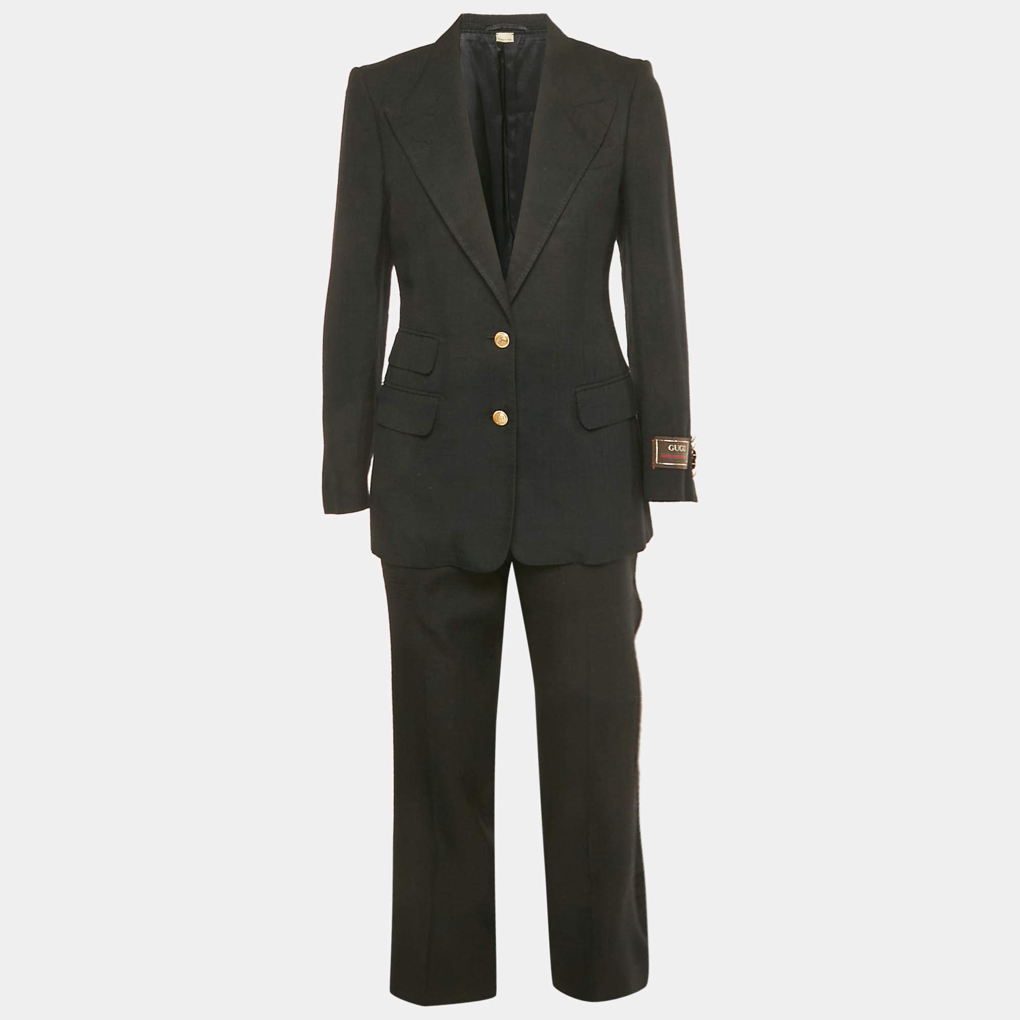Pre Owned Gucci Black Viscose Pantsuit S