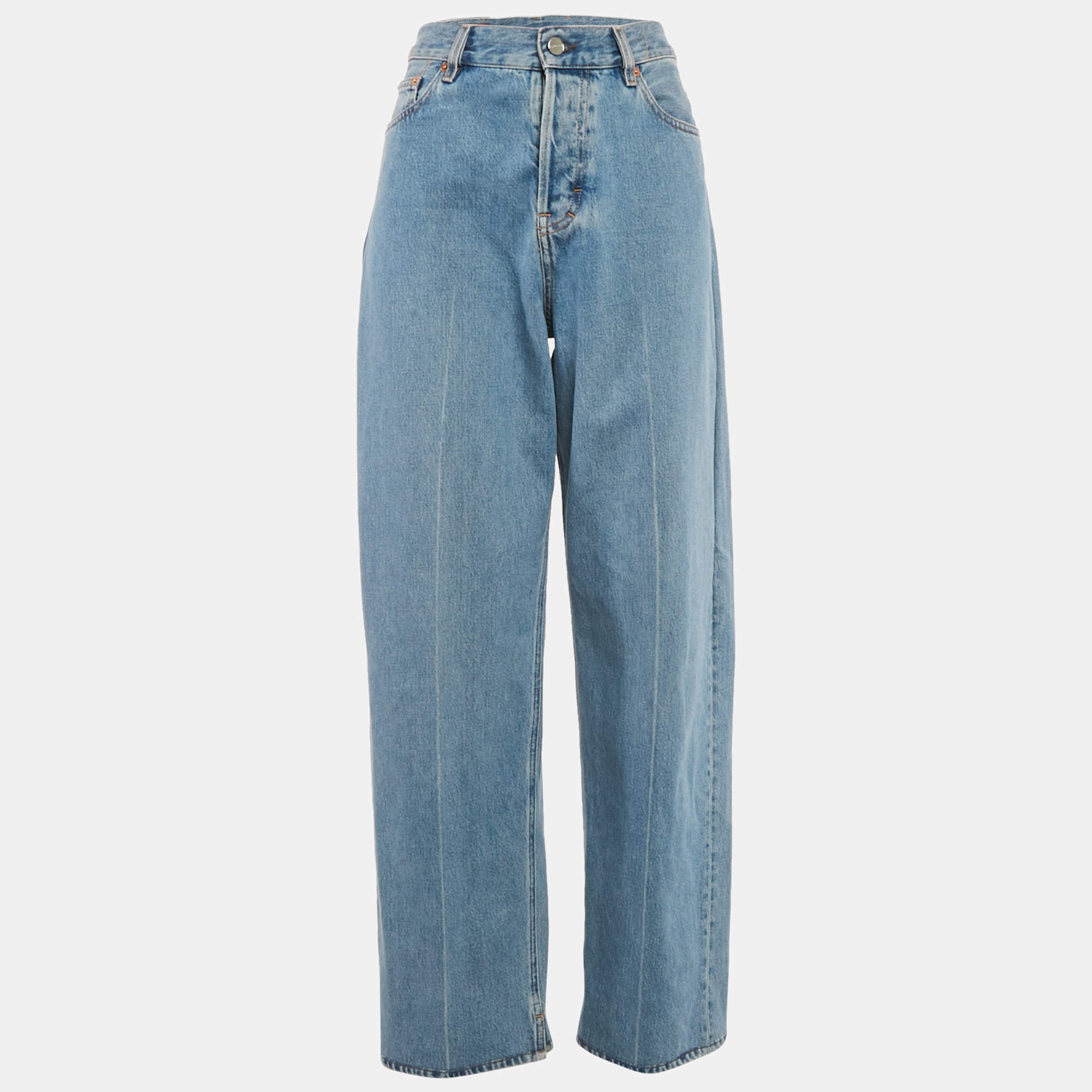 Pre Owned Gucci Blue Denim Straight-Leg Jeans M Waist 29"