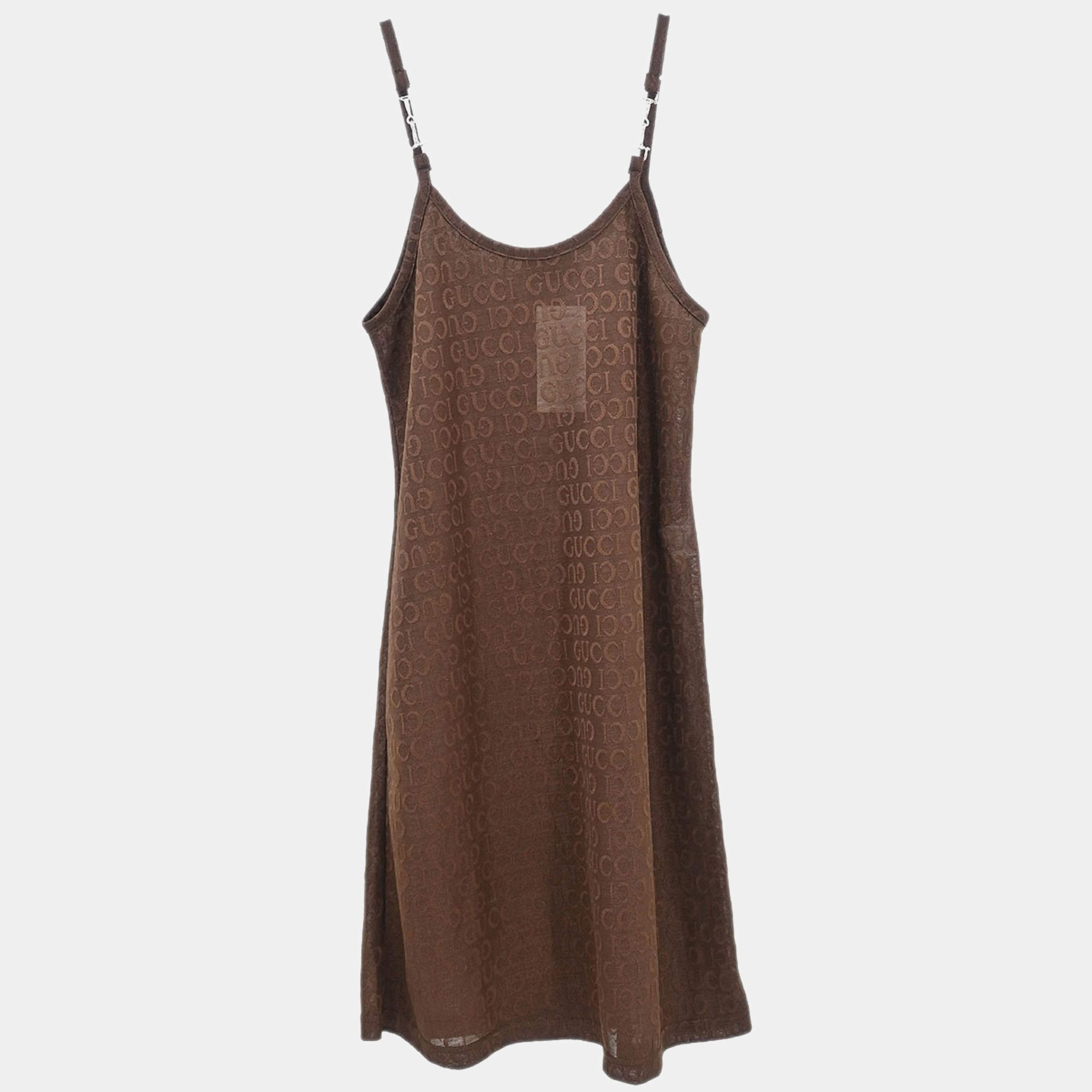 Pre Owned Gucci Camisole Dress Brown n.#38
