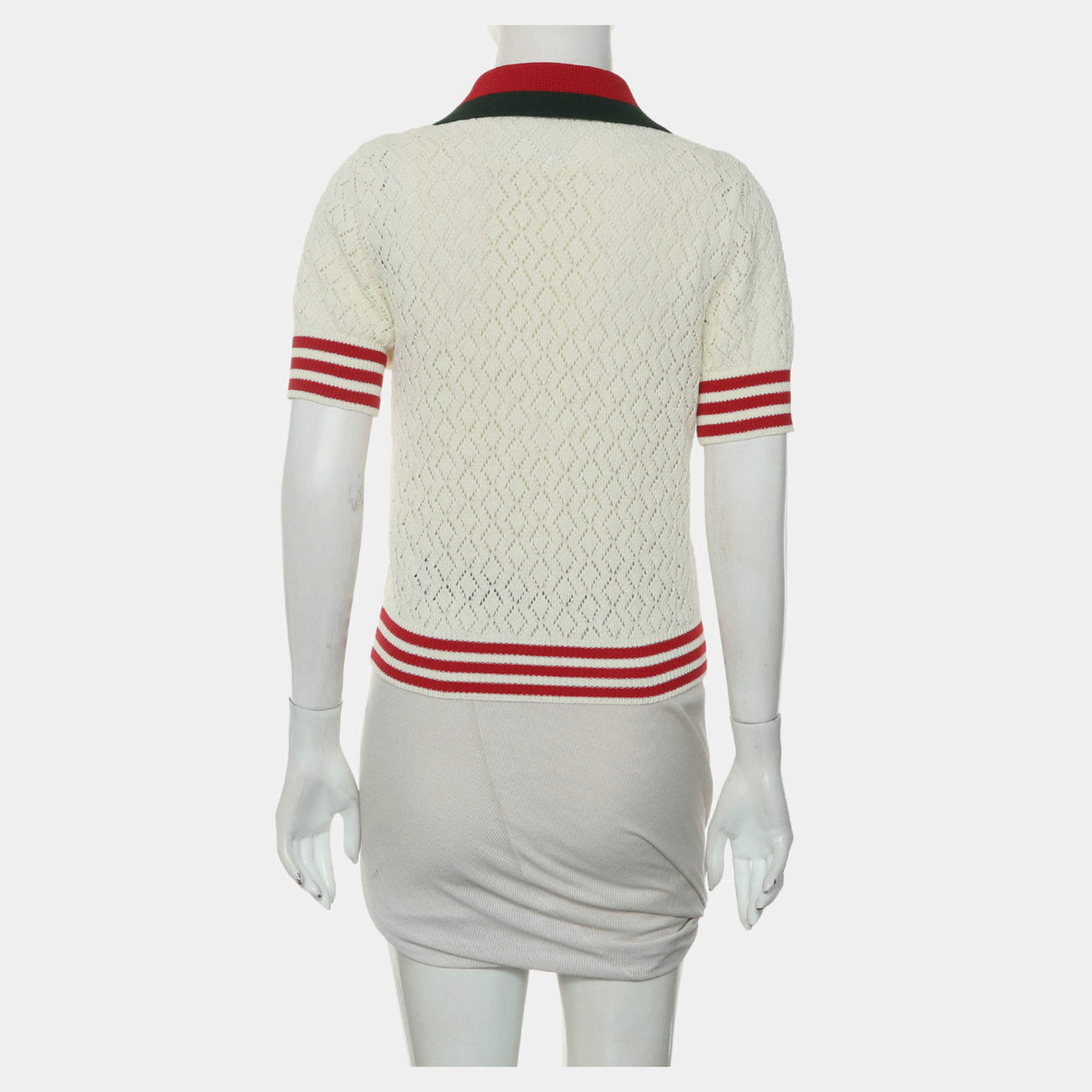 Gucci Cream Guccy Maison De L'amour Printed Cotton Knit T-Shirt L