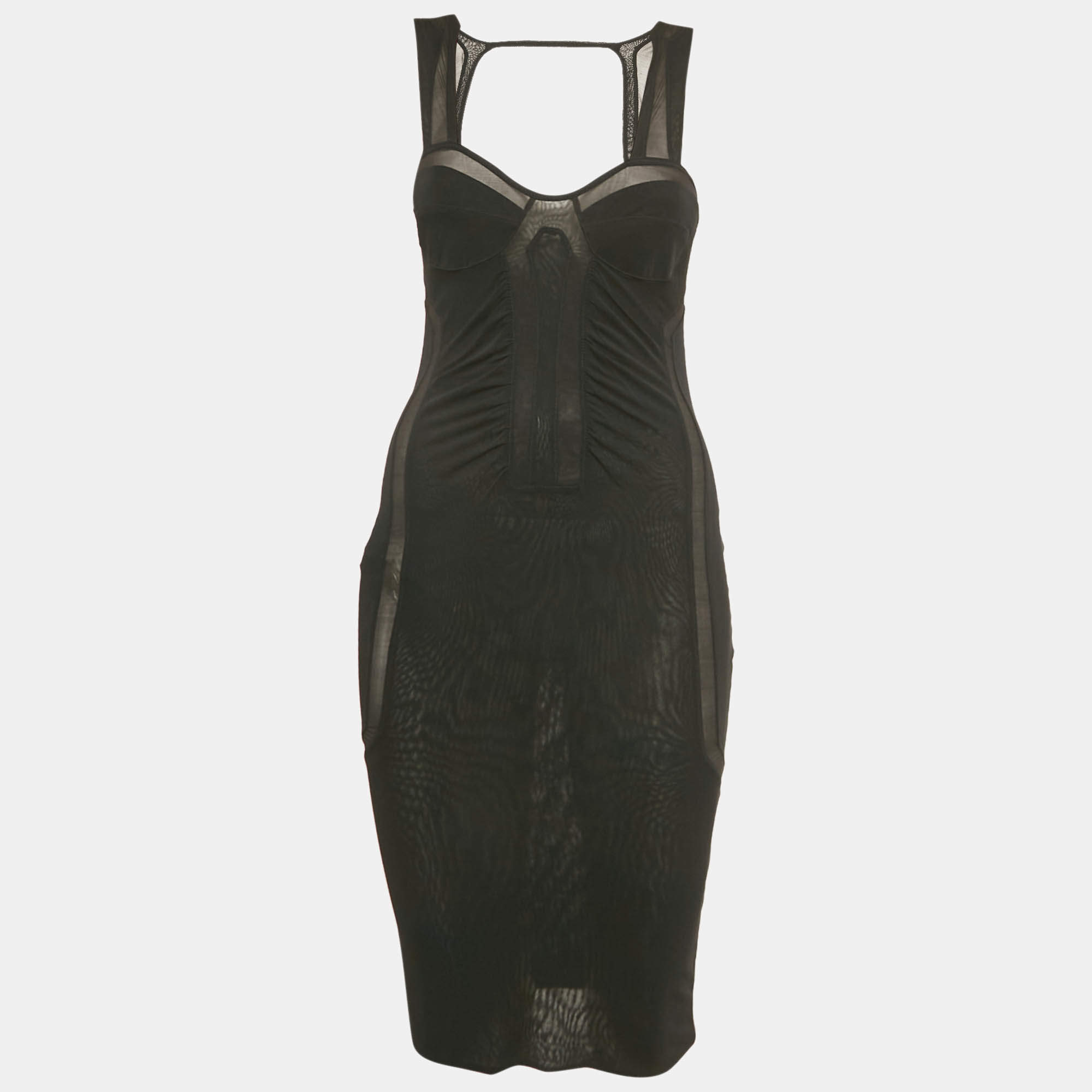 مملوكة مسبقًا Gucci Black Jersey Sleeveless Midi Dress S