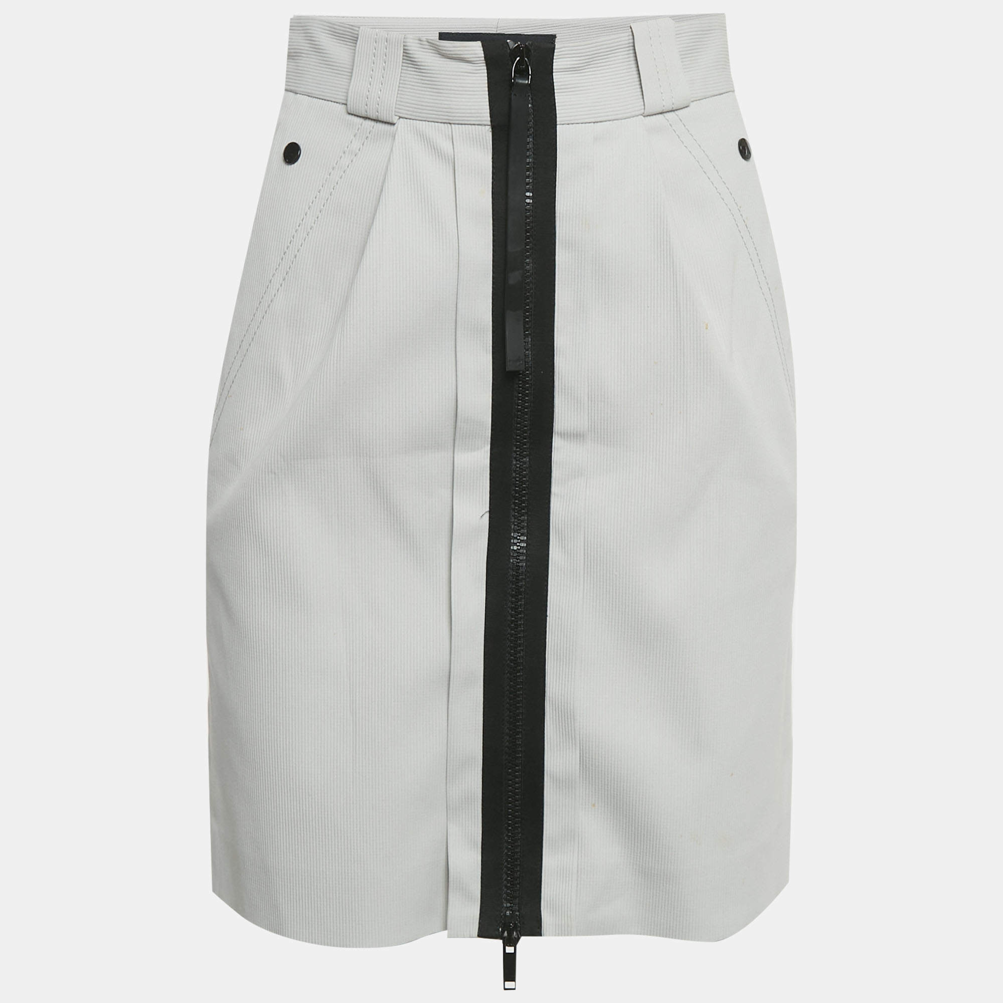 مملوكة مسبقًا Gucci Light Grey Corduroy Mini Skirt S