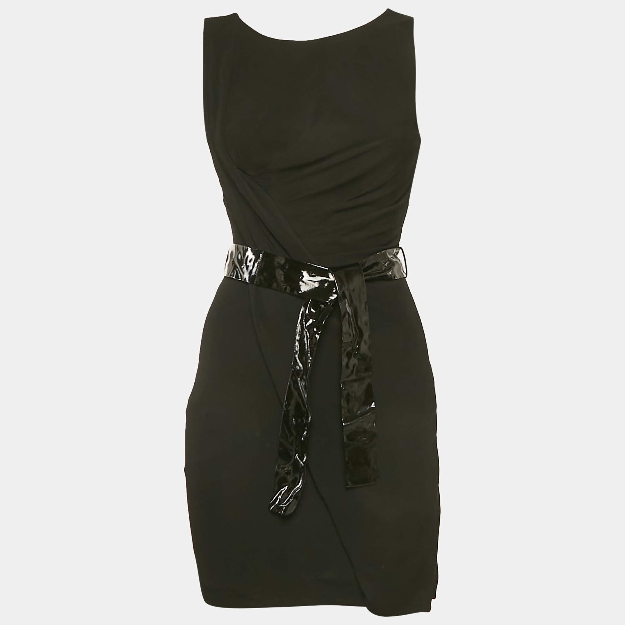 مملوك ة مسبقًا Gucci Black Jersey Belted Mini Dress S