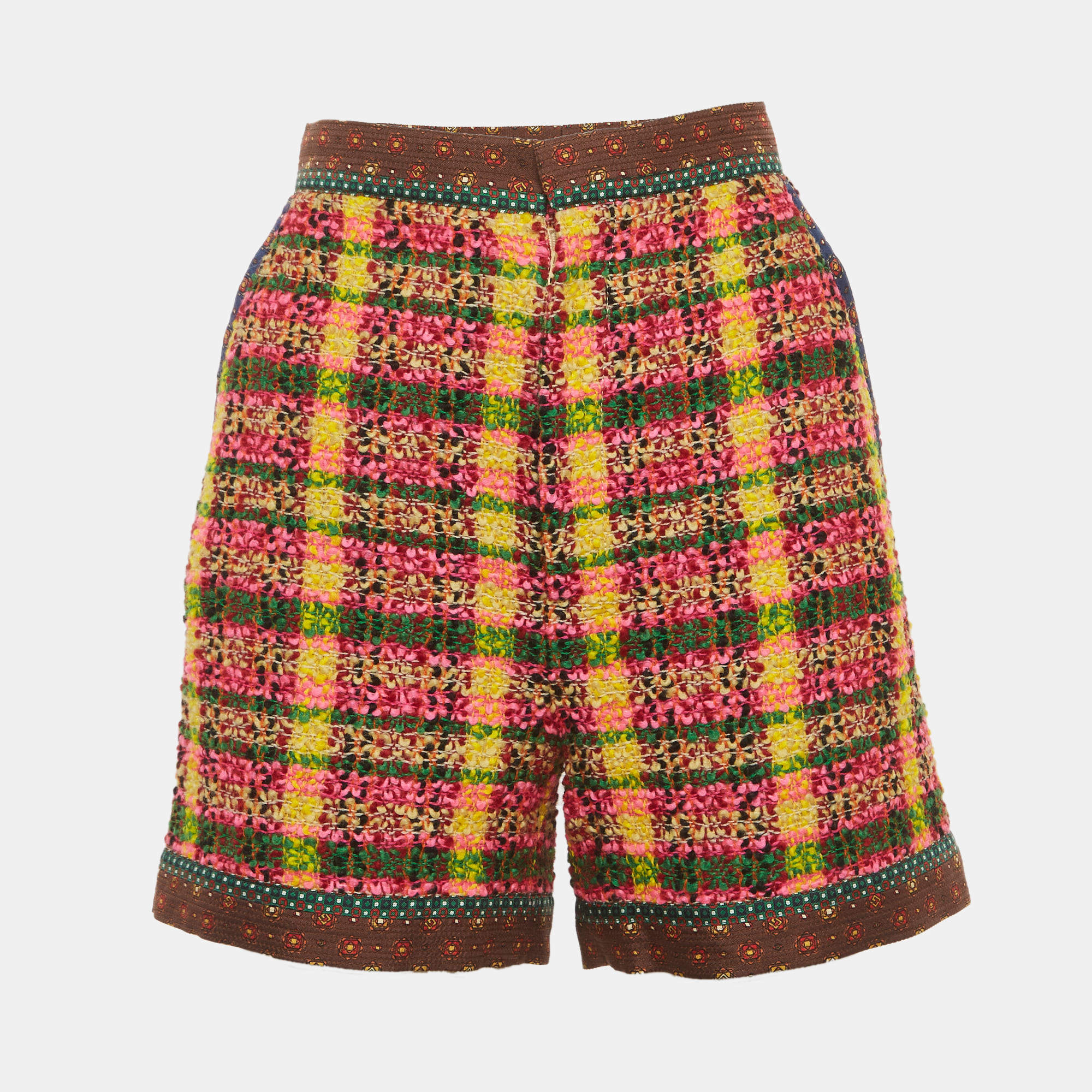 Pre Owned Gucci Multicolor Tweed Shorts S
