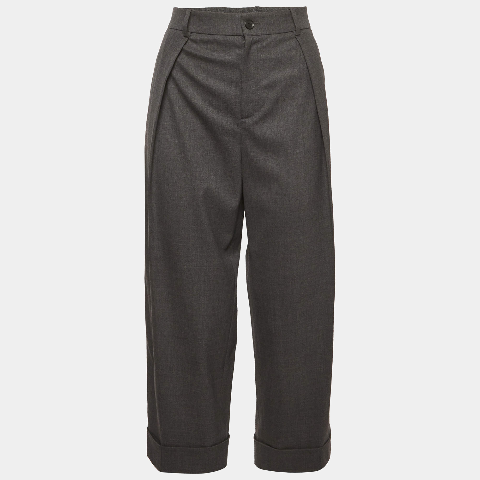 مملوكة مسبقًا Gucci Grey Wool Formal Trousers S