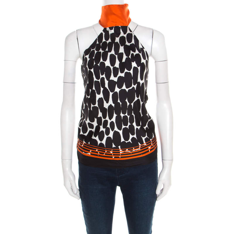 Pre Owned توب غوتشي حمالة رقبة بلا ظهر حرير طباعة حيوان متعدد الألوان (مقاس واحد)