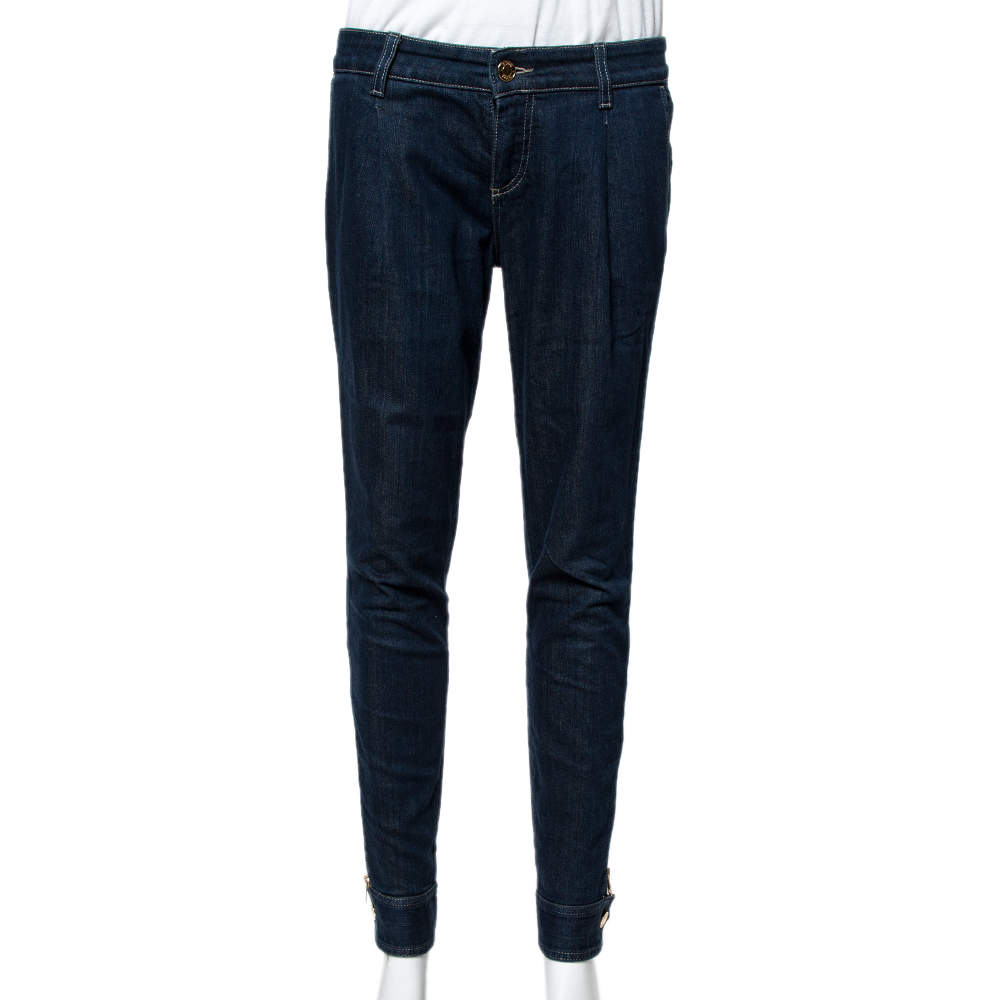 Pre Owned Gucci Dark Blue Denim Tapered Jeans S