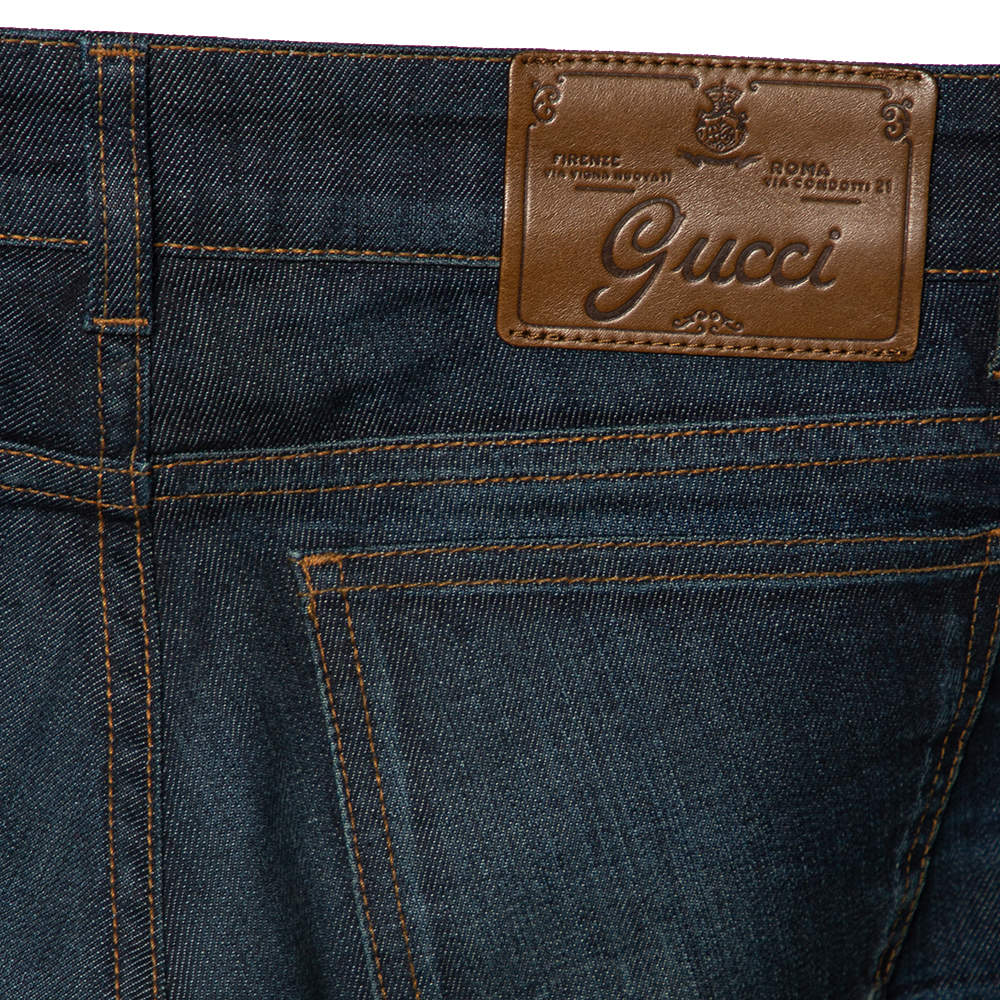 Gucci Blue Faded Effect Denim Legging Jeans S Gucci |