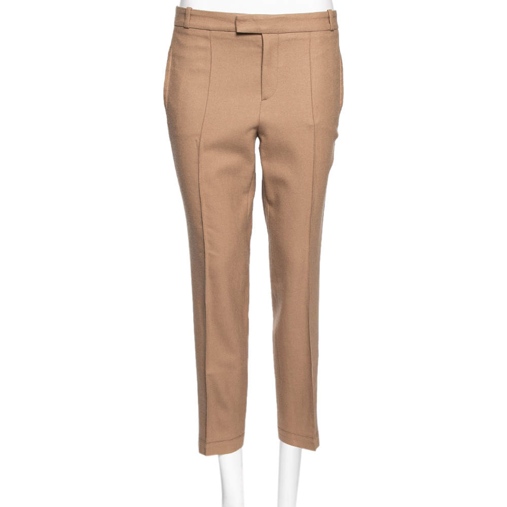 Pre Owned Gucci Beige Wool Straight Pants M