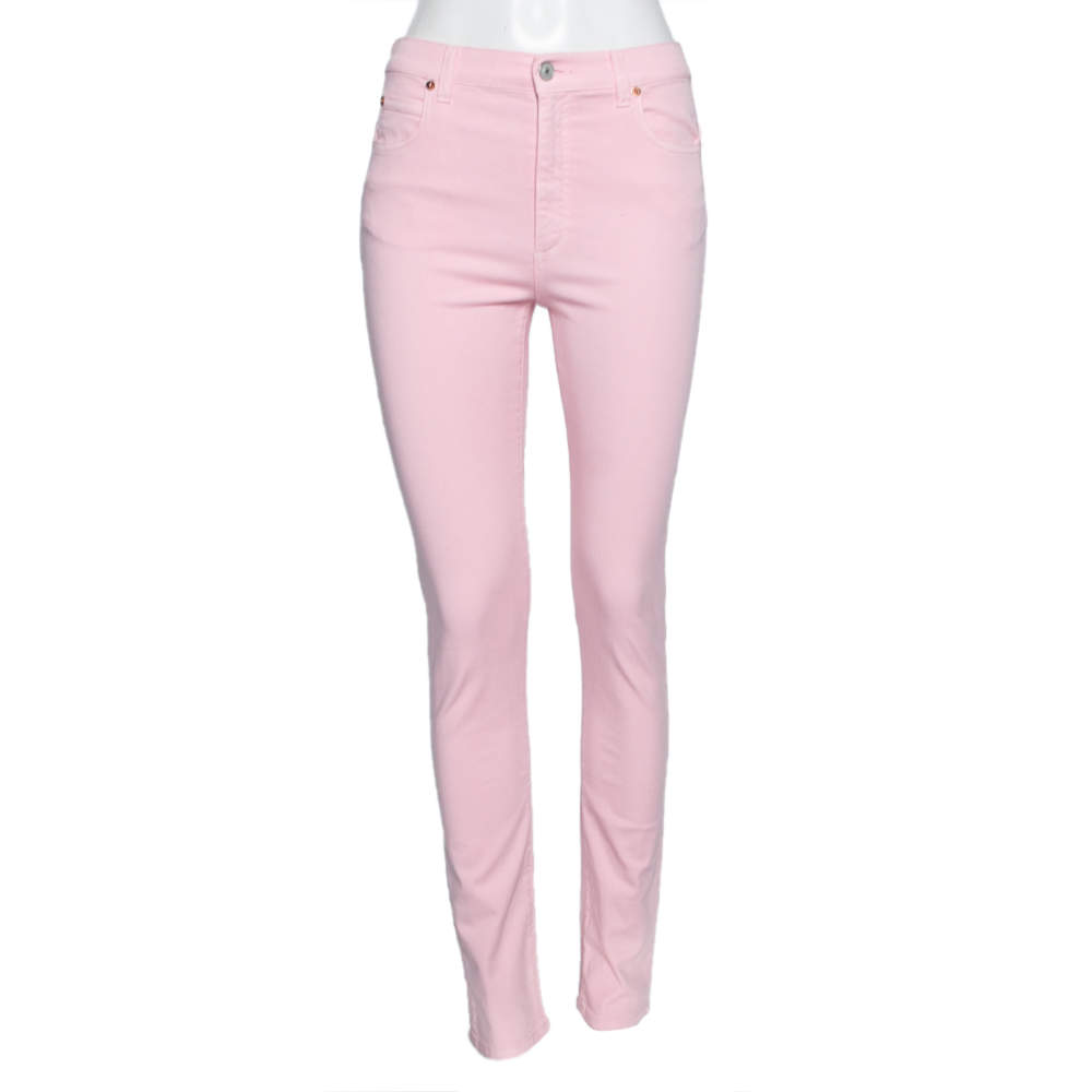 Pre Owned Gucci Pink Denim Skinny Fit Jeans M