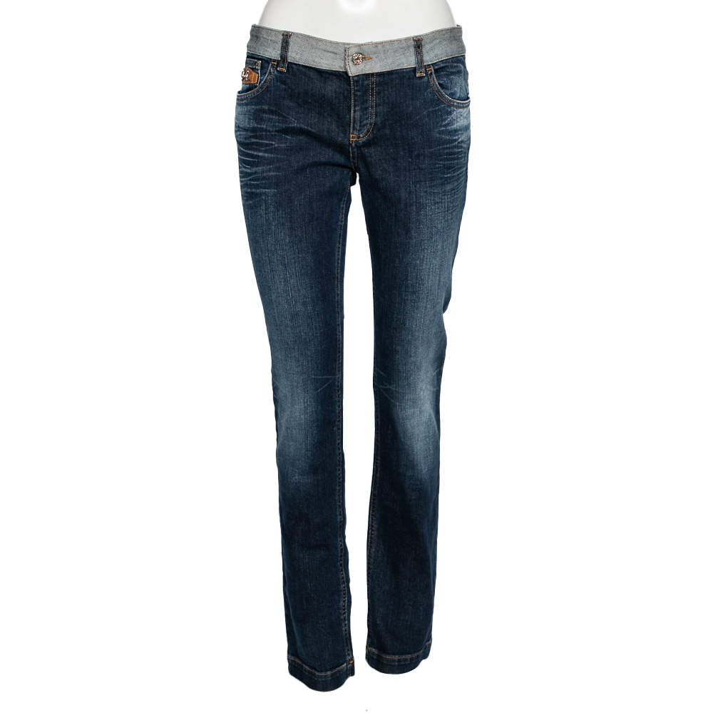 Pre Owned Gucci Blue Denim Horsebit Detailed Jeans M 