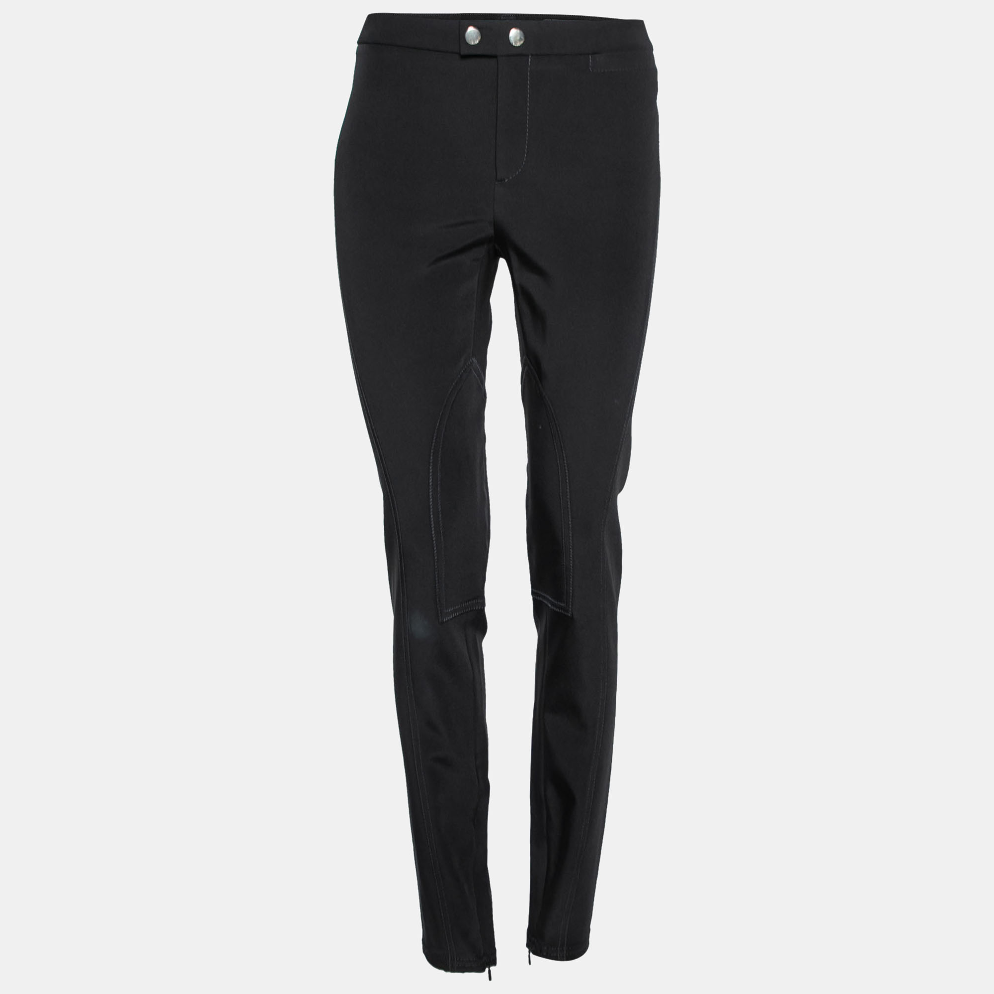 Pre Owned Gucci Black Crepe Zipped Hem Detail Slim Fit Pants M