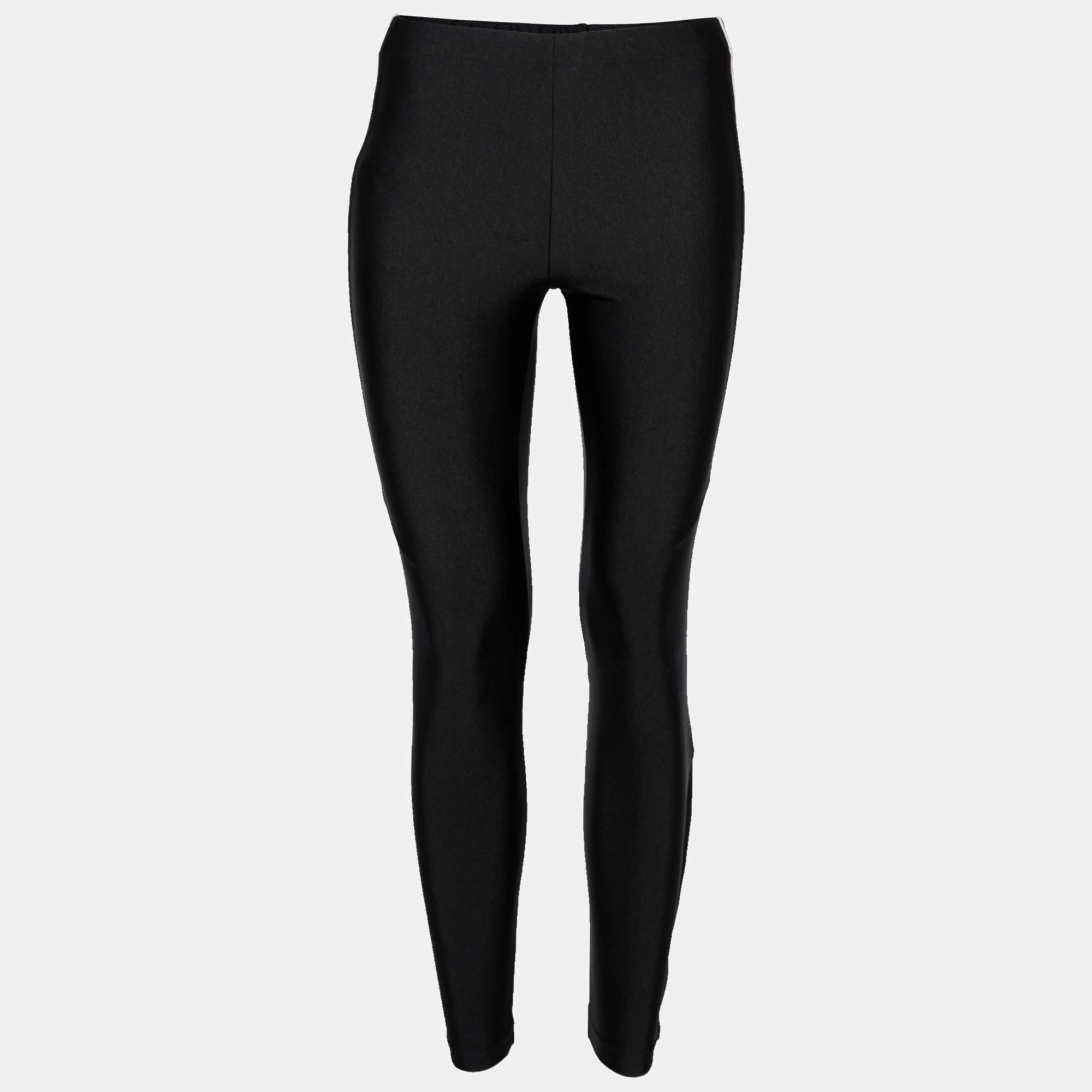 Pre Owned Gucci Black Jersey Stripe Leggings XXS