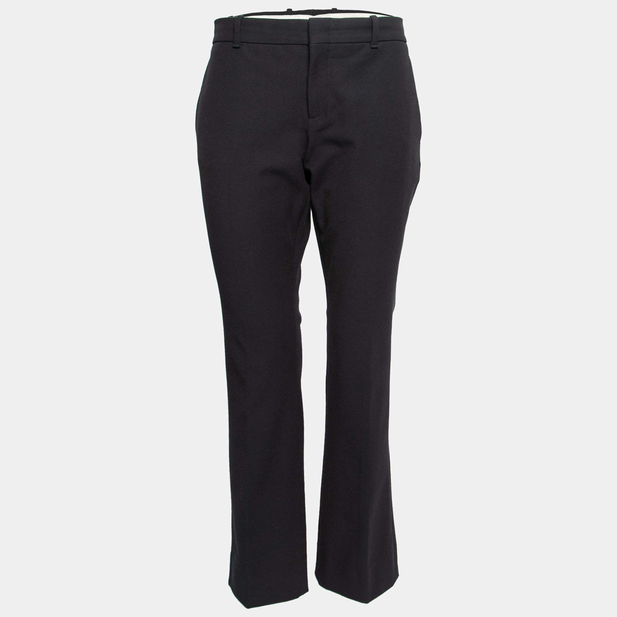 Pre Owned Gucci Black Cotton Stretch Tailored Trousers M