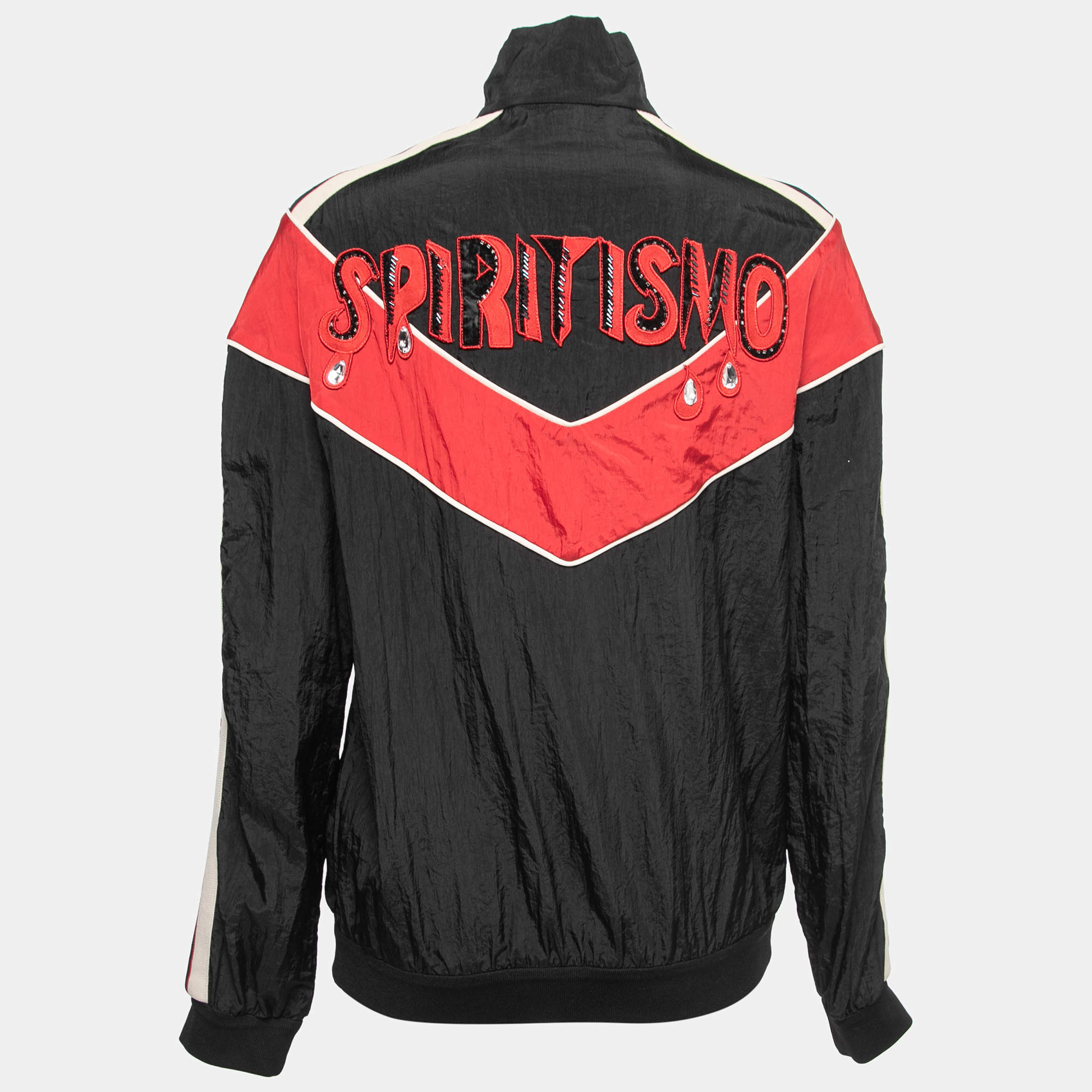 Gucci Black & Red Synthetic Spiritismo Windbreaker Jacket XS