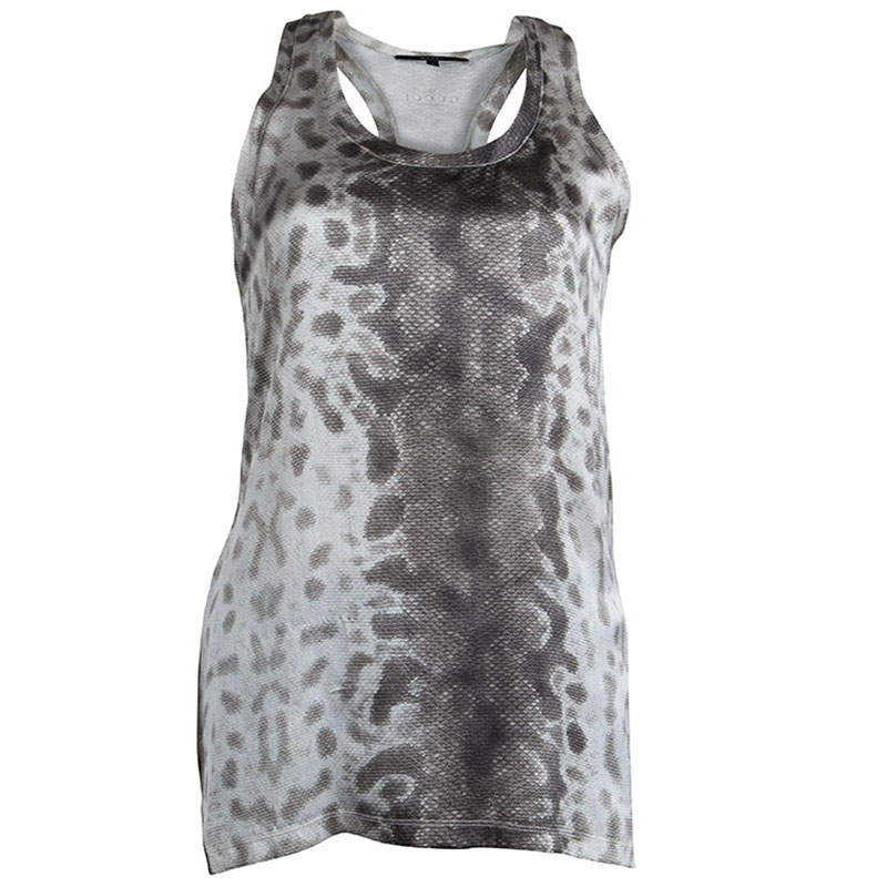 Pre Owned Gucci Snakeskin Print Sleeveless  Racerback Tank Top S