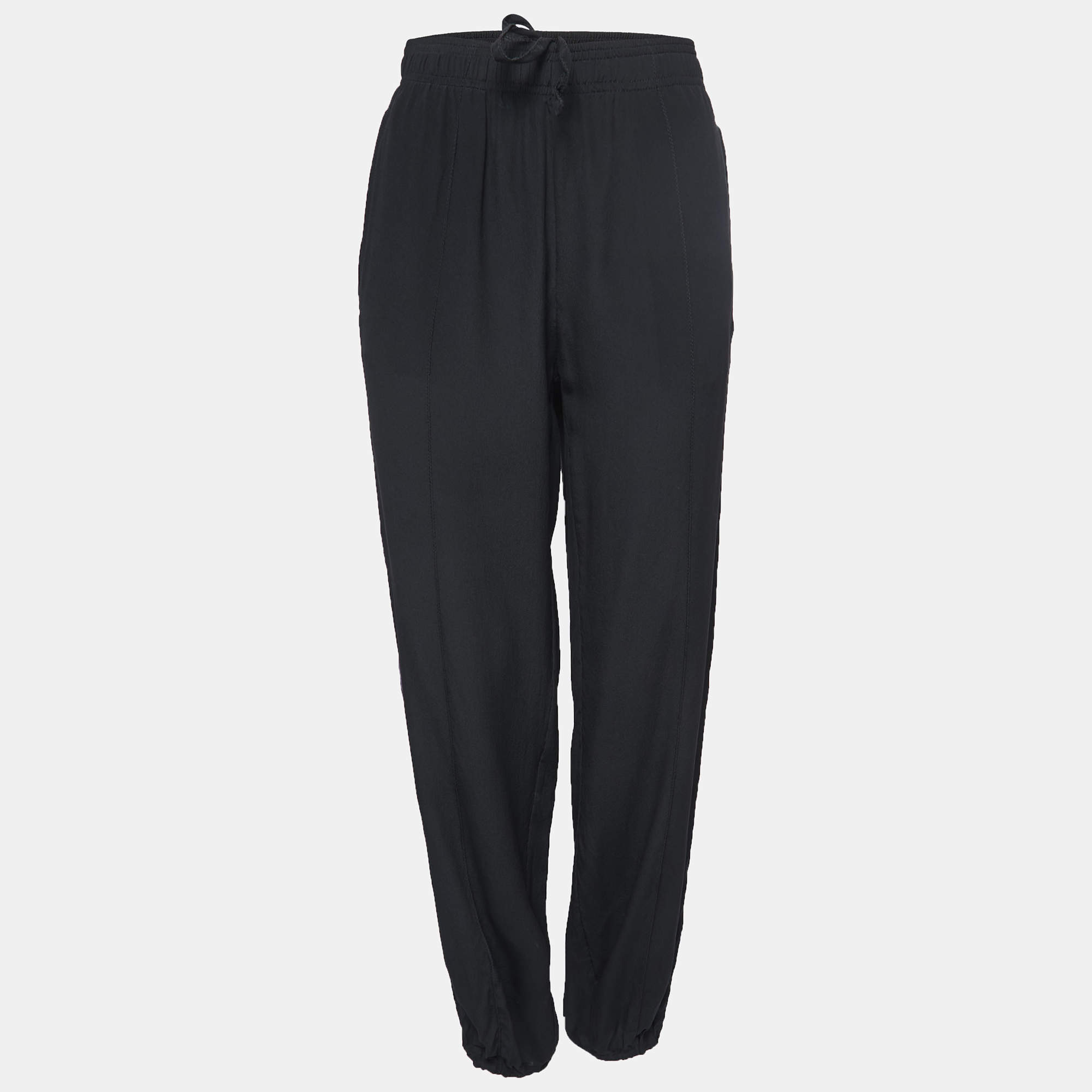 Gucci Black-Purple Silk Side Paneled Jog Pants M