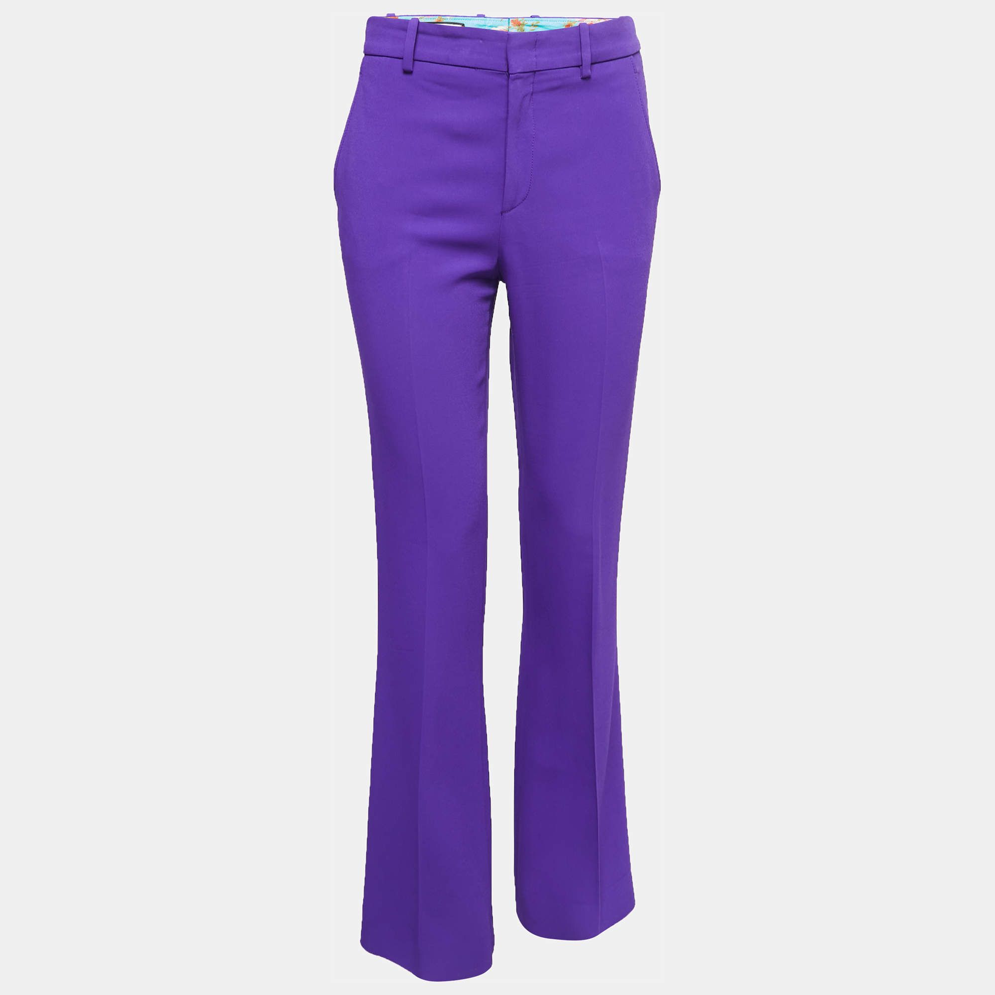 Gucci Purple Crepe Wide-Leg Trousers S