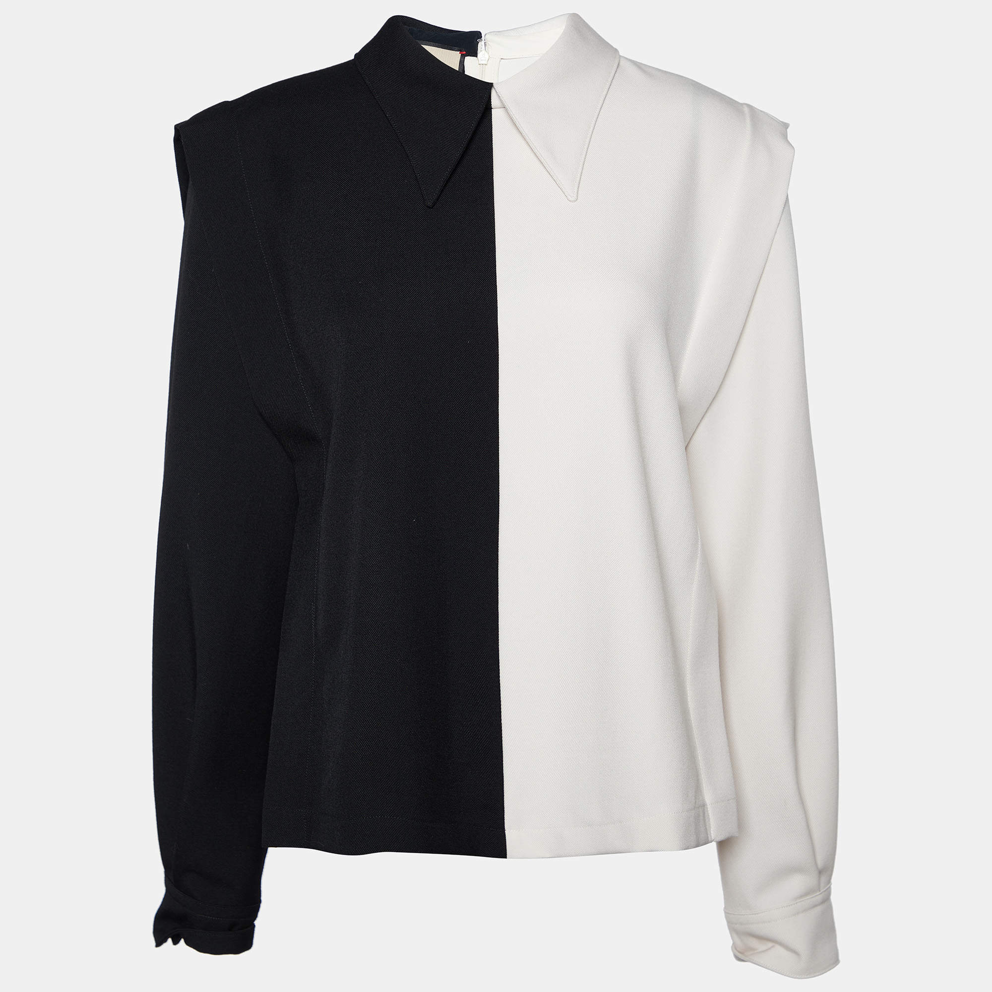 Pre Owned Gucci Monochrome Wool Top M