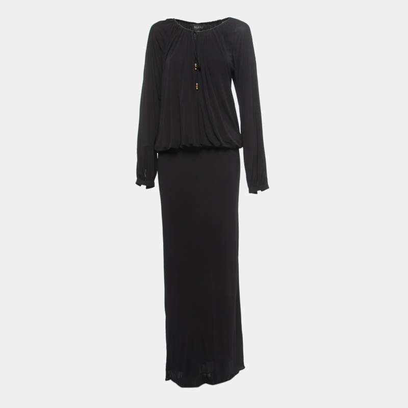 Gucci Black jersey Knit Maxi Dress M