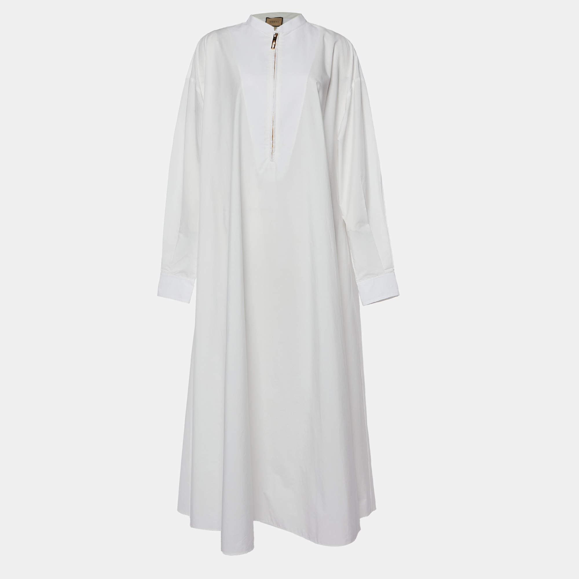Gucci White Cotton Maxi Dress M