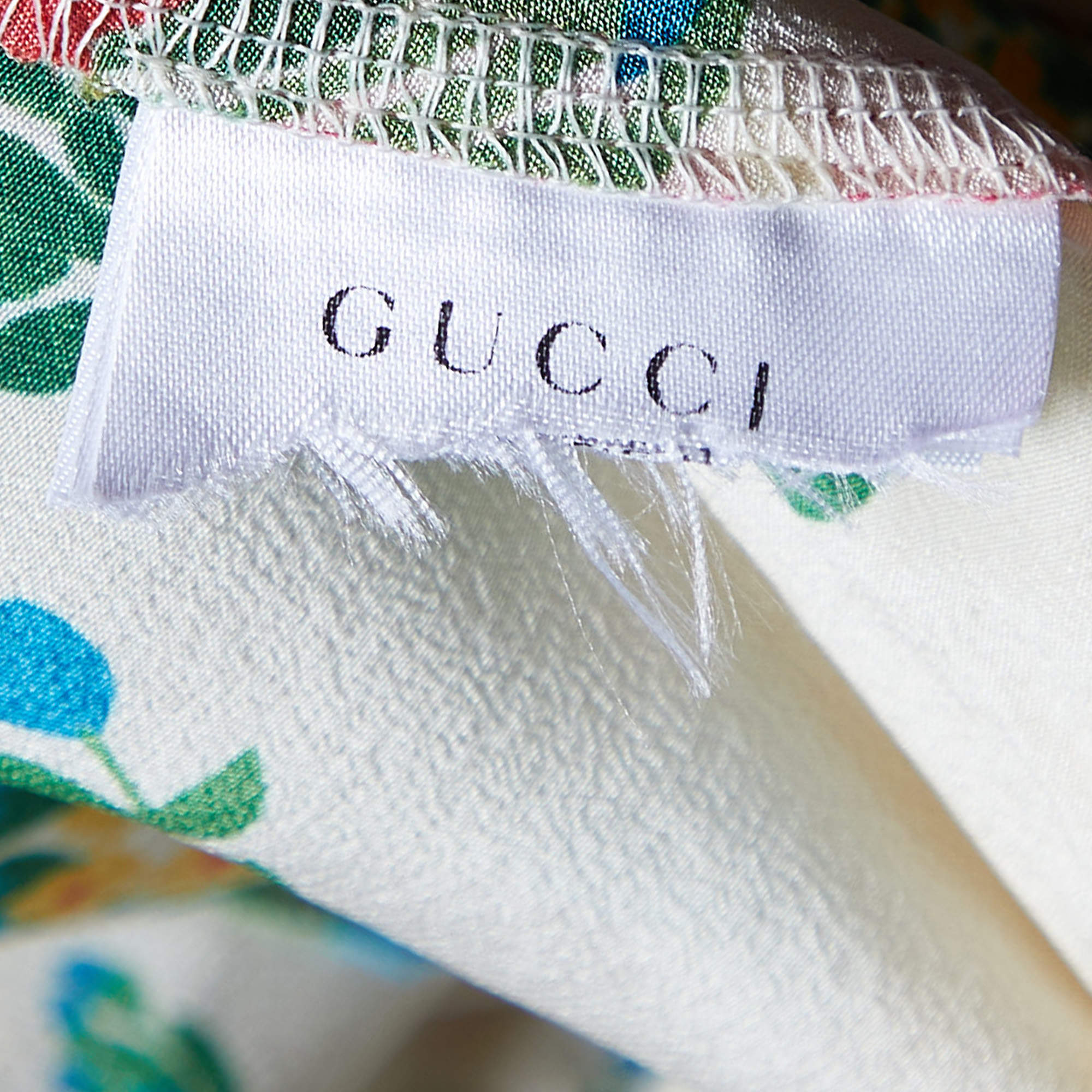 Gucci Multicolor Corsage Printed Silk Pajama Pants S Gucci