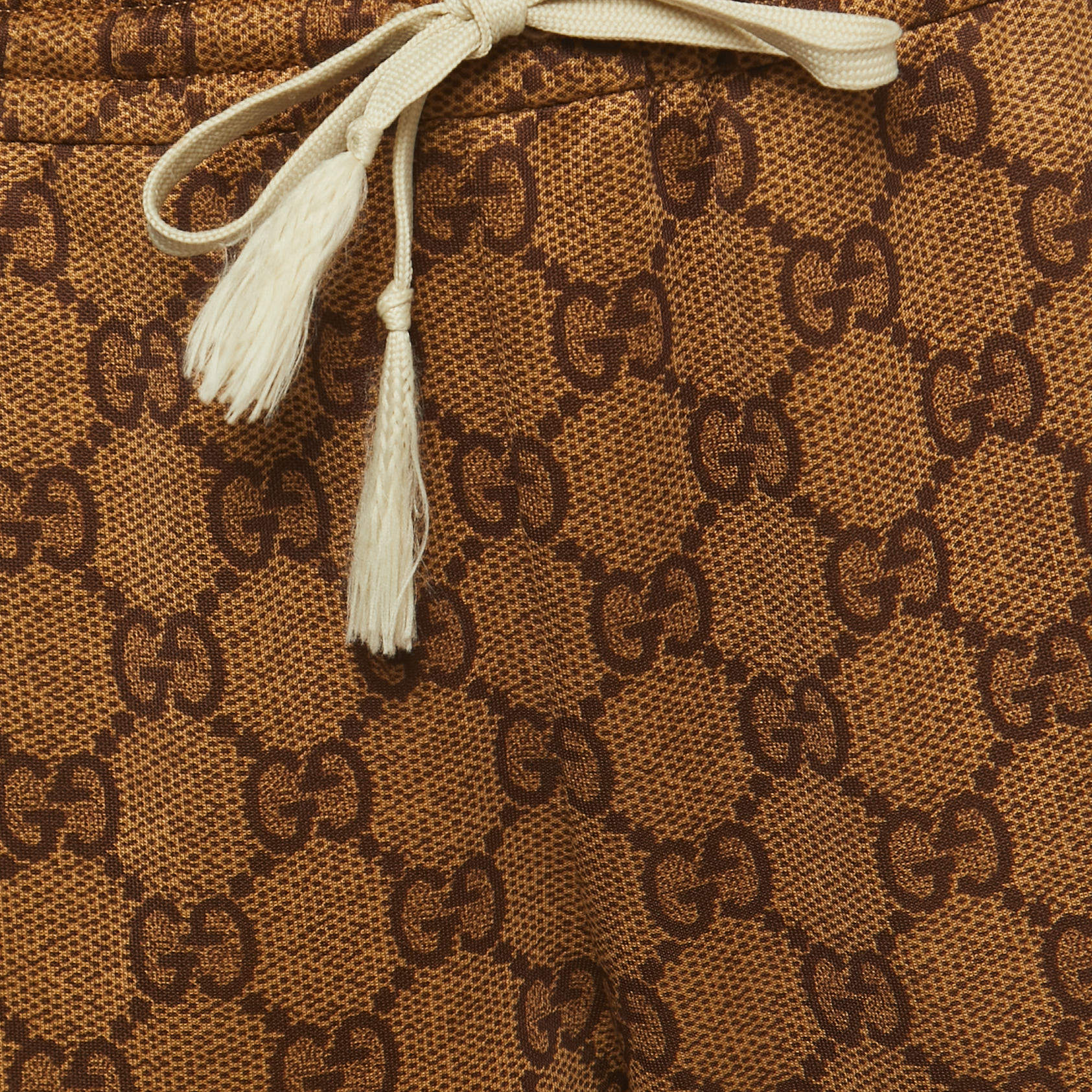 Gucci Brown GG Monogram Printed Jersey Track Pants XS Gucci
