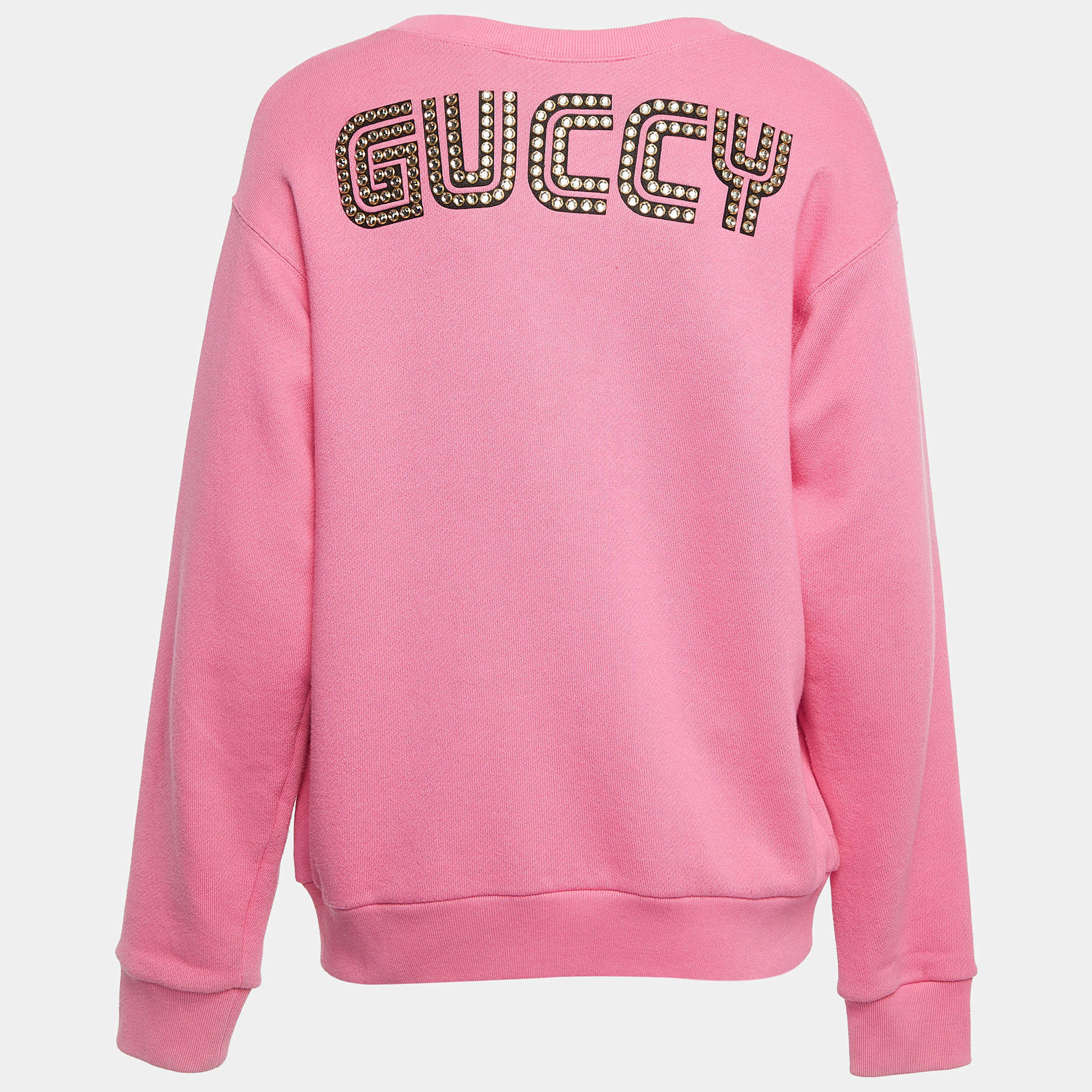 Gucci Pink Dogs Print Cotton Sweatshirt XS