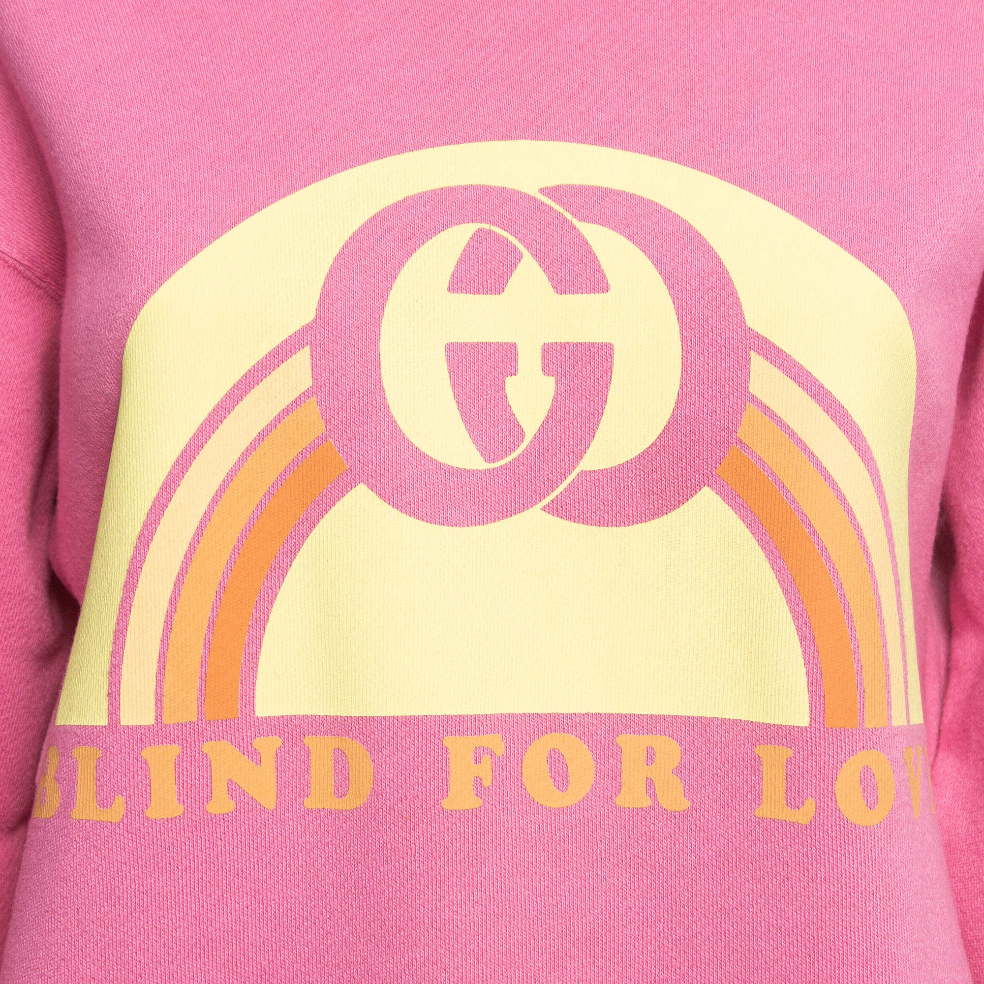 Gucci Pink Blind For Love Print Cotton Knit Sweatshirt XS Gucci | TLC