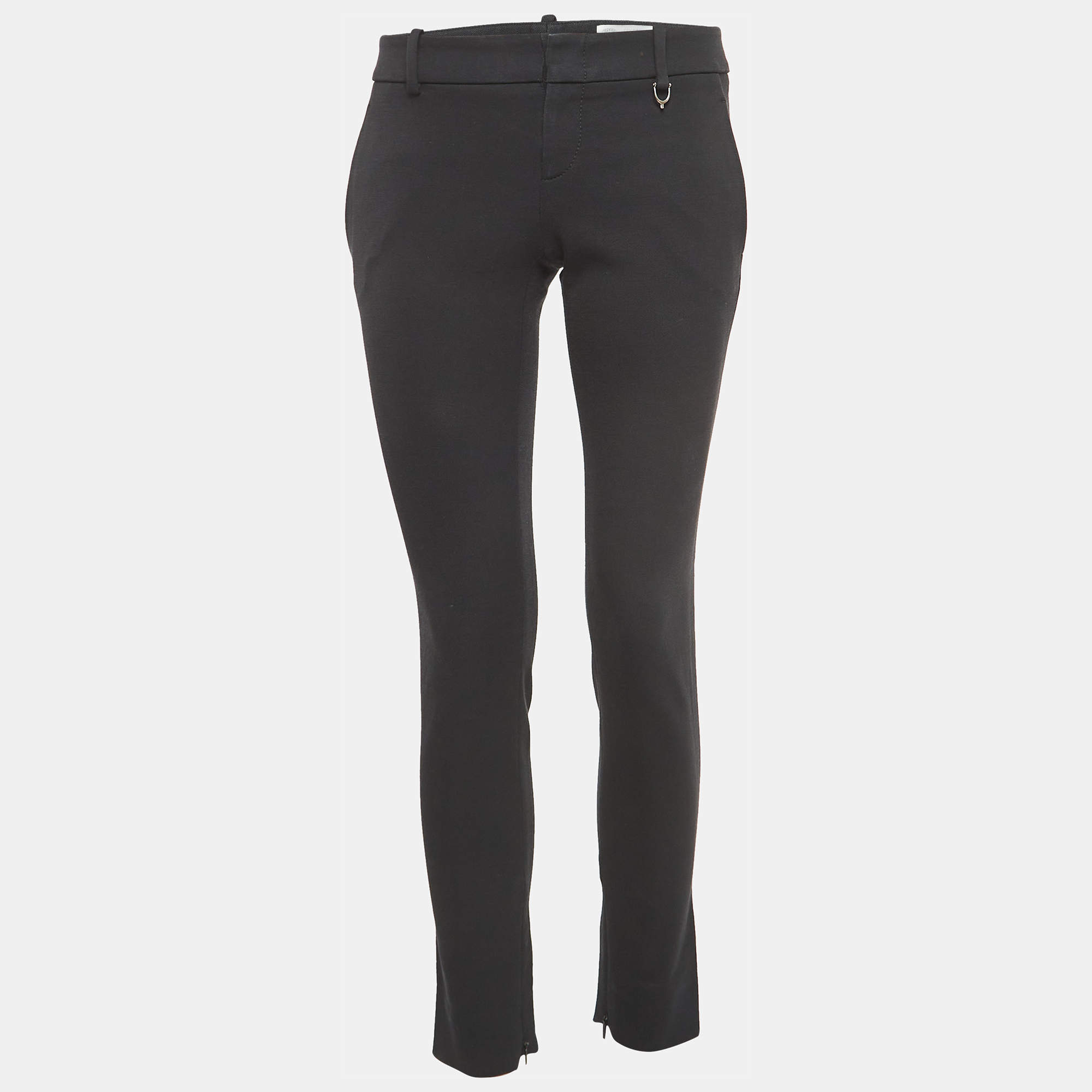 Gucci Black Cotton Blend Slim Fit Formal Trousers S