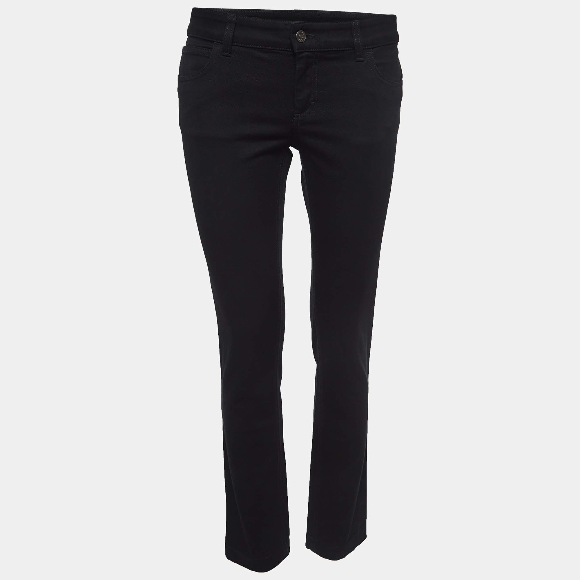 Pre Owned Gucci Black Denim Low Rise Jeans S Waist 30"
